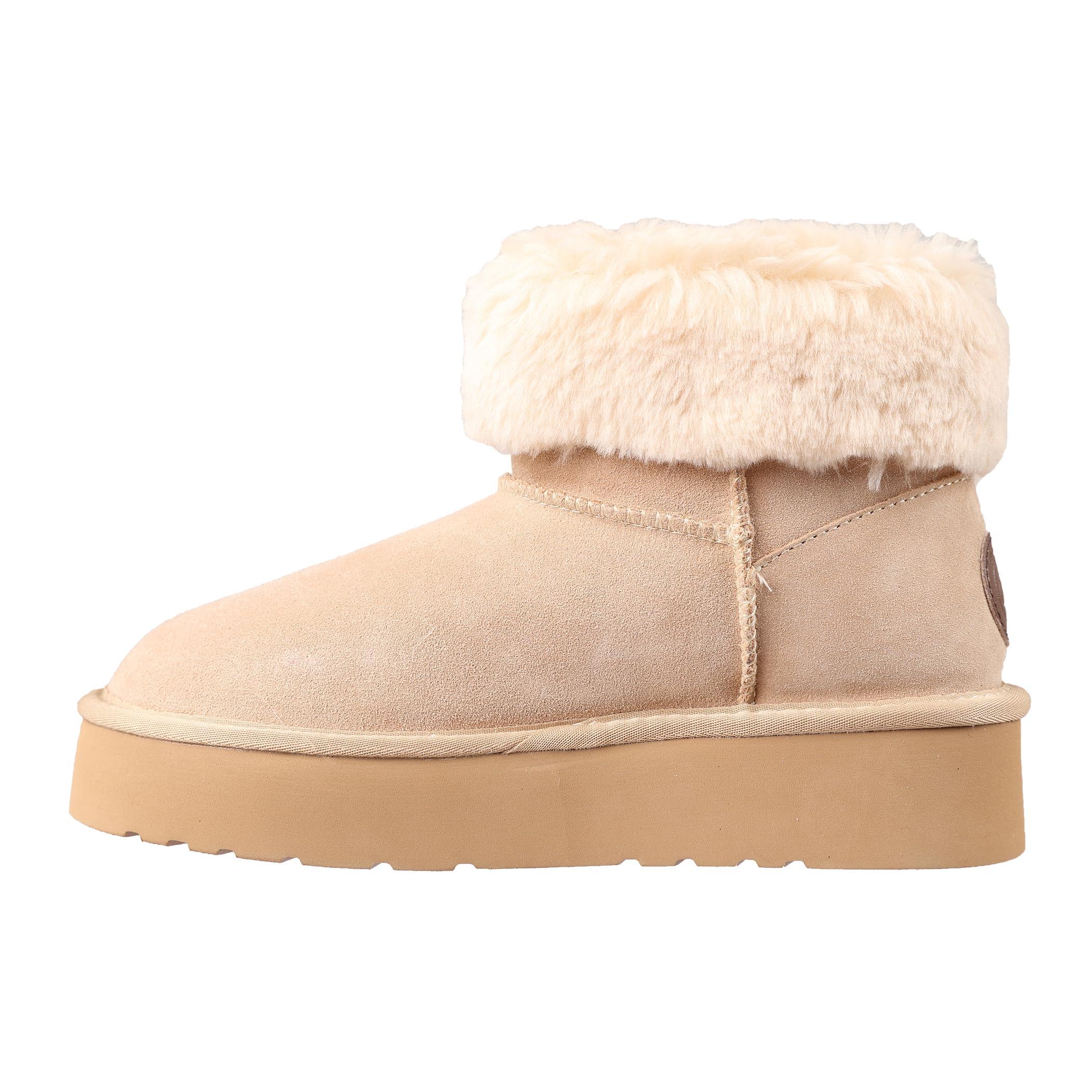 Lamo Women's Amari Platform Boots - Stylish Suede with Faux Fur Lining, Australian Sheepskin Insole, NeverWet Technology, and 1.5" Rubberlon Outsole - Premium Winter Footwear - Image 3