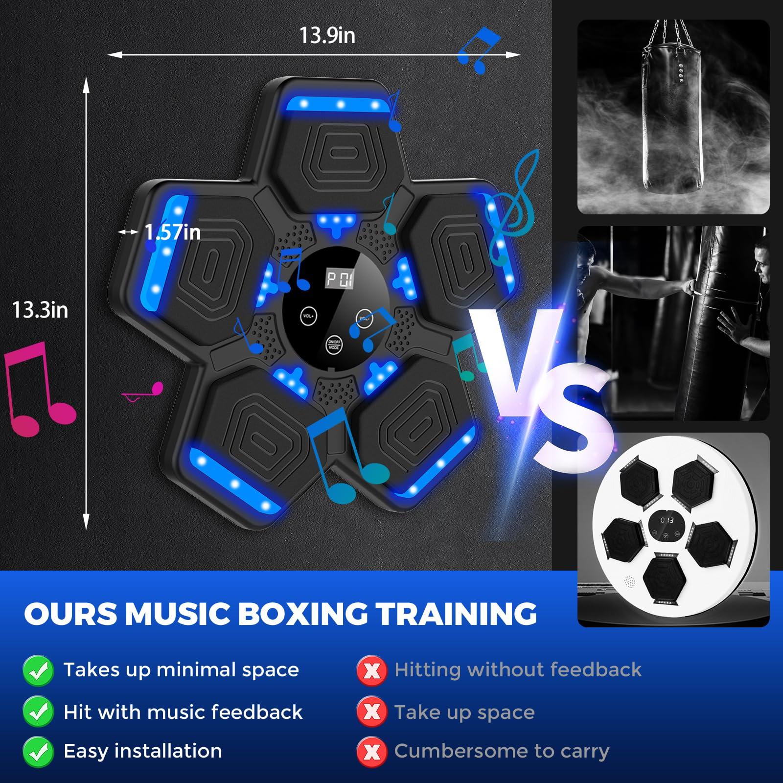LOLBOX 2025 Music Boxing Machine for Adults and Kids, Smart Bluetooth Boxing Training Equipment with Gloves Wall Mounted, Workout Punching Machine for Home,Office and Gym - Image 3