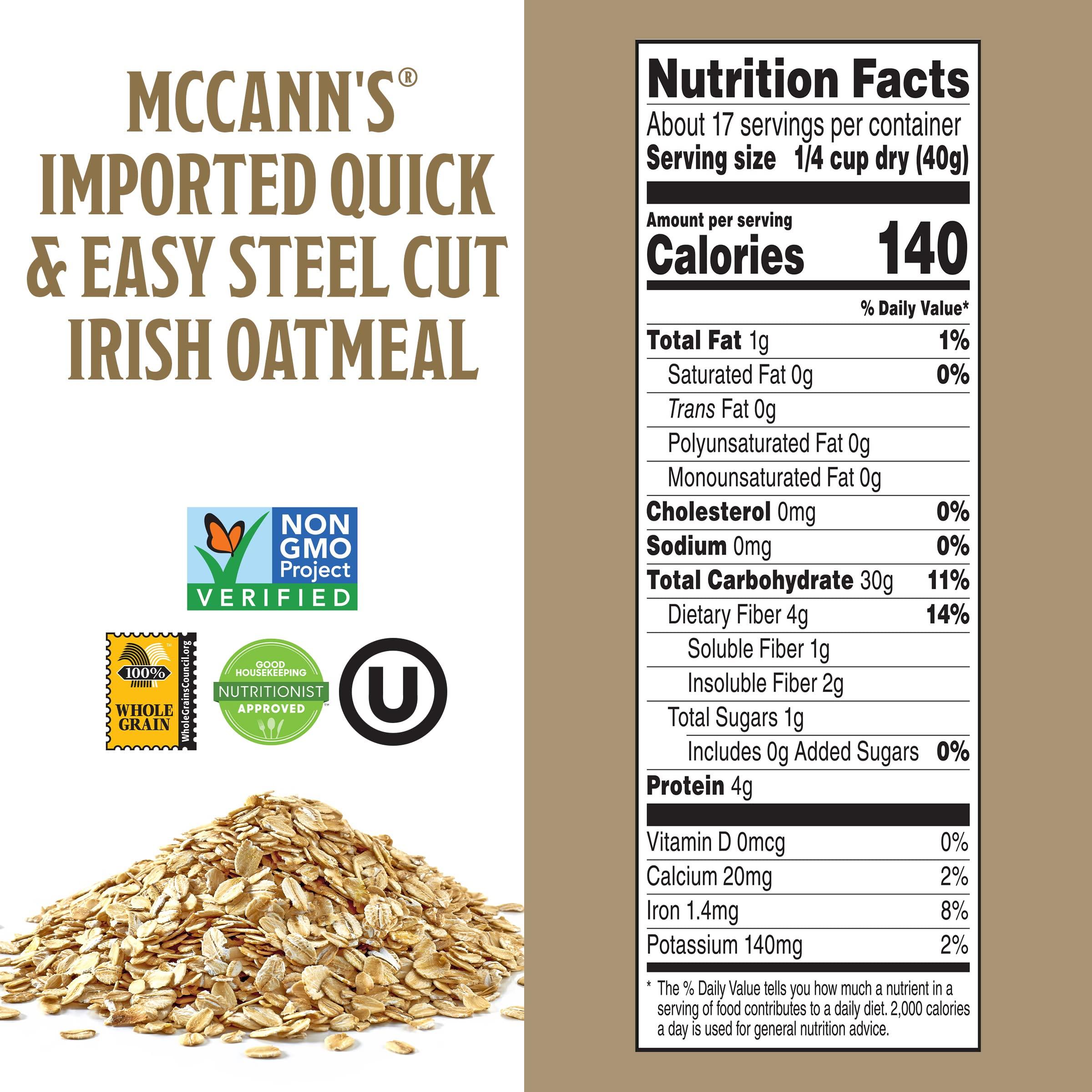 McCanns Quick & Easy Steel Cut Oatmeal Can, 24 oz - Image 2