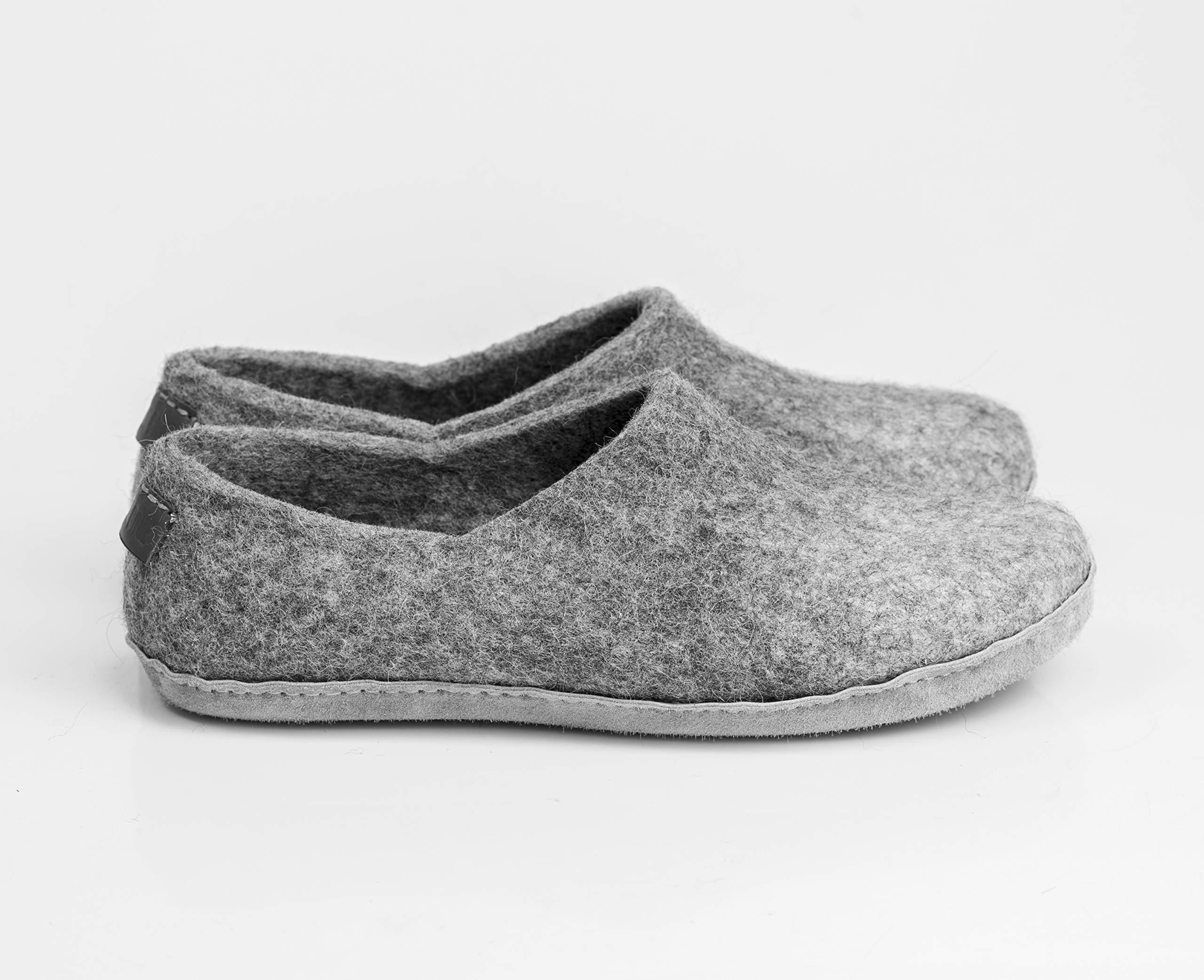 Men's Slippers Felted Wool and Alpaca Clogs Slippers Father's day gift - Image 6