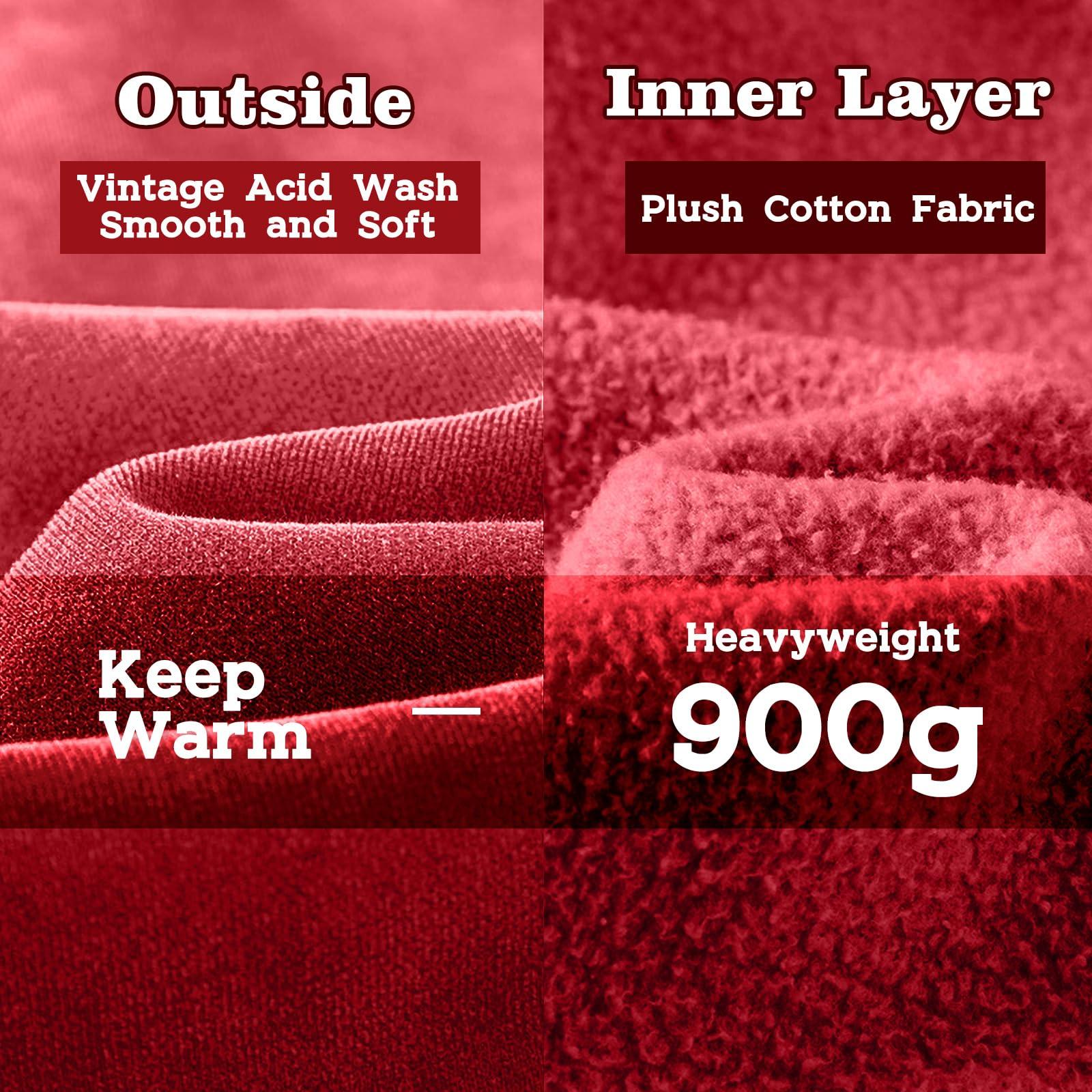 FAIABLE Womens Oversized Vintage Acid Wash Cotton Fleece Hoodie for Women - Image 5