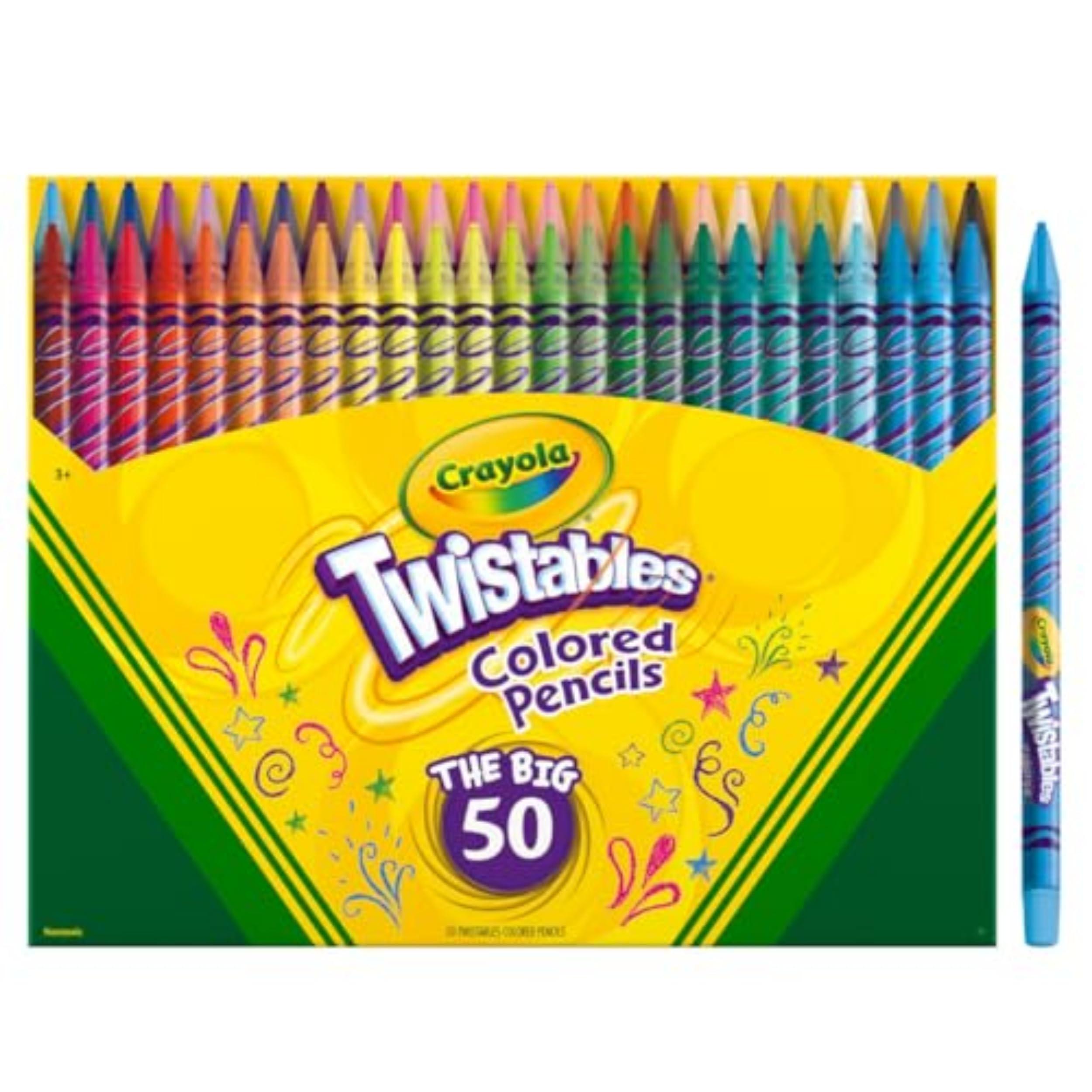 Crayola Twistables Colored Pencil Set for Kids (50ct), No Sharpen Coloring Book Pencils, Essential Classroom Supplies, Cute Back to School Gifts for Kids, 4+ - Image 3