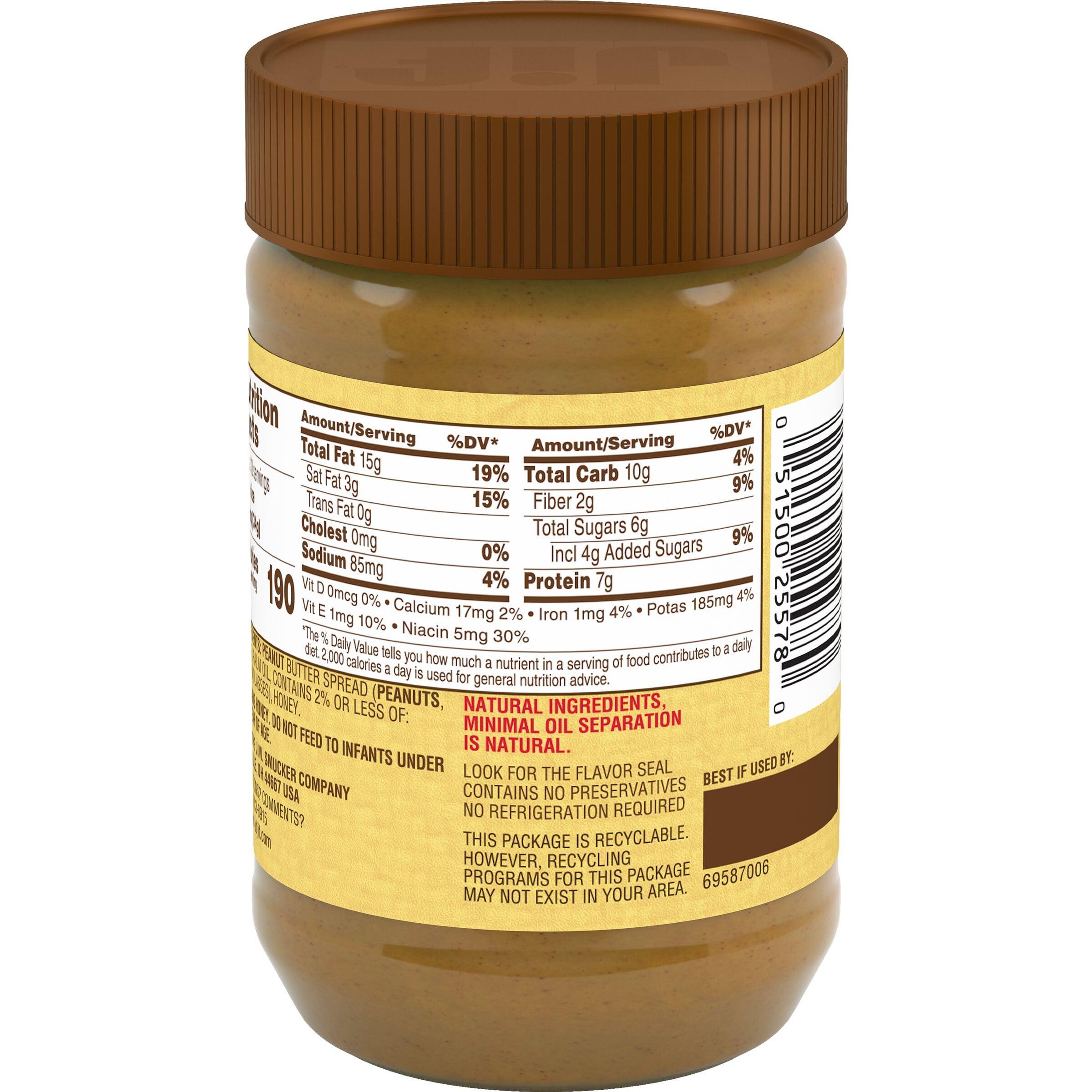 Jif Natural Creamy Peanut Butter Spread and Honey – Contains 80% Peanuts, 16 Ounces - Image 2