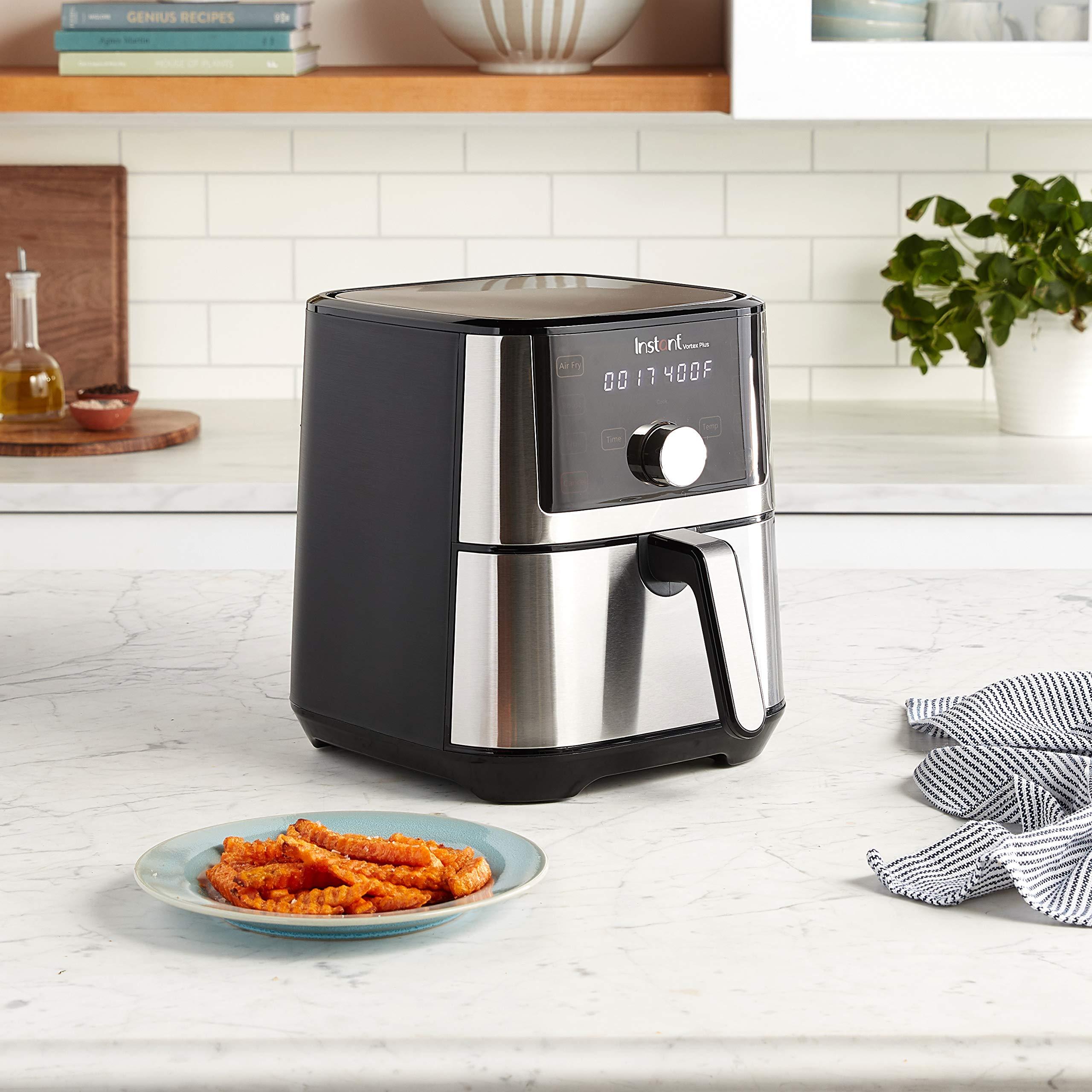 Instant Pot Vortex Plus 4QT Air Fryer, Custom Program Options, 6-in-1 Functions Crisps, Broils, Roasts, Dehydrates, Bakes, Reheats, 100+ In-App Recipes, from the Makers of Instant Pot, Stainless Steel - Image 2