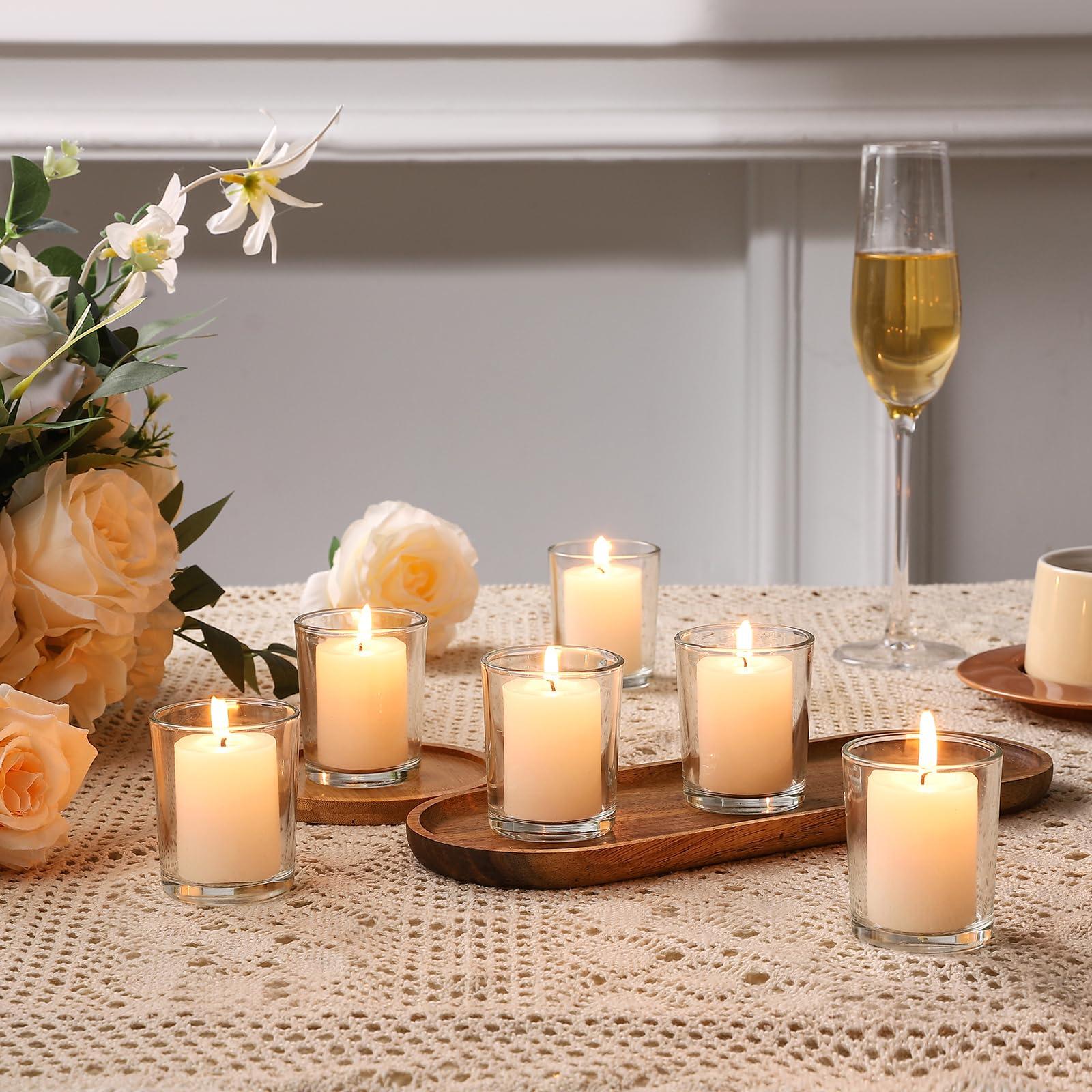 BTGLLAS 36pcs Clear Glass Tea Light Holders - Votive Candle Holders Bulk for Weddings Events - Glass Votives for Wedding Centerpieces, Christmas, Thanksgiving - Candle Accessories Decor (36, Clear) - Image 4