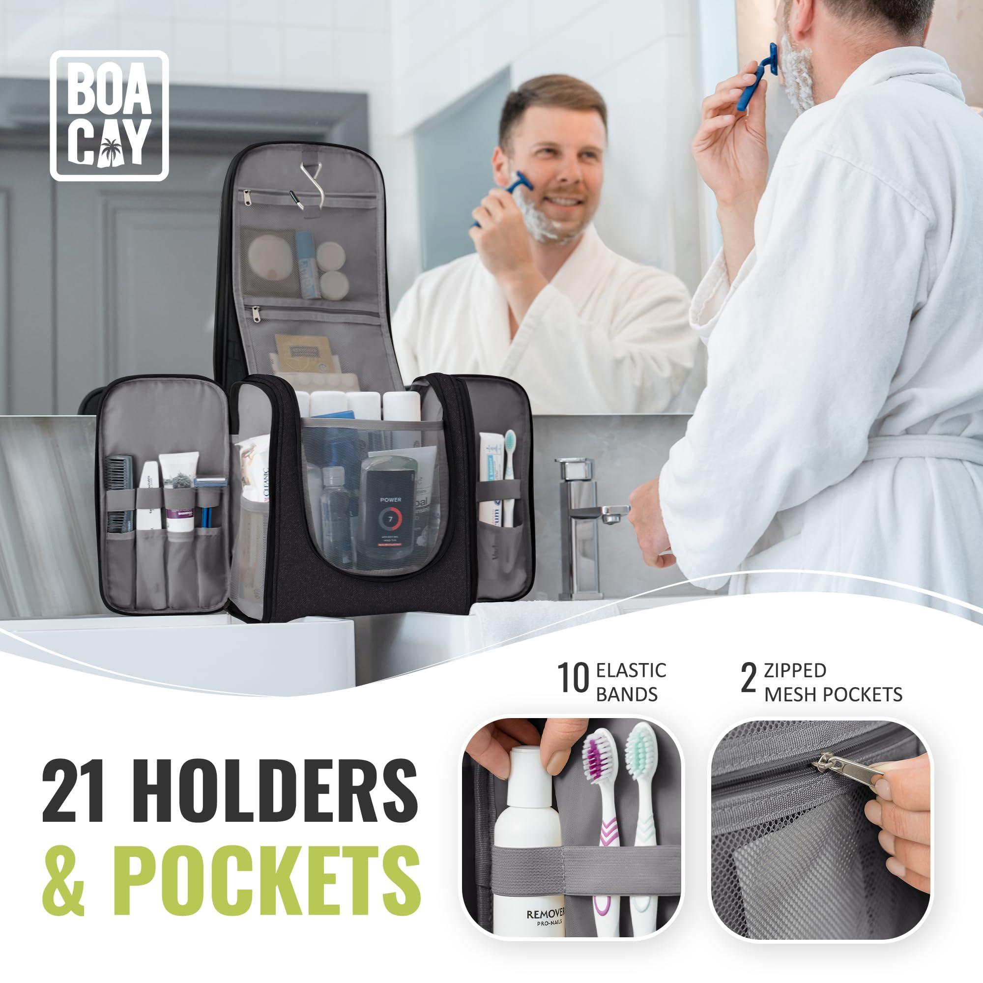 BOACAY Extra Large Hanging Travel Toiletry Bag for Women and Men, Makeup Bag, Bathroom & Shower Organizer Kit for Accessories, Cosmetics, Essentials - Image 4