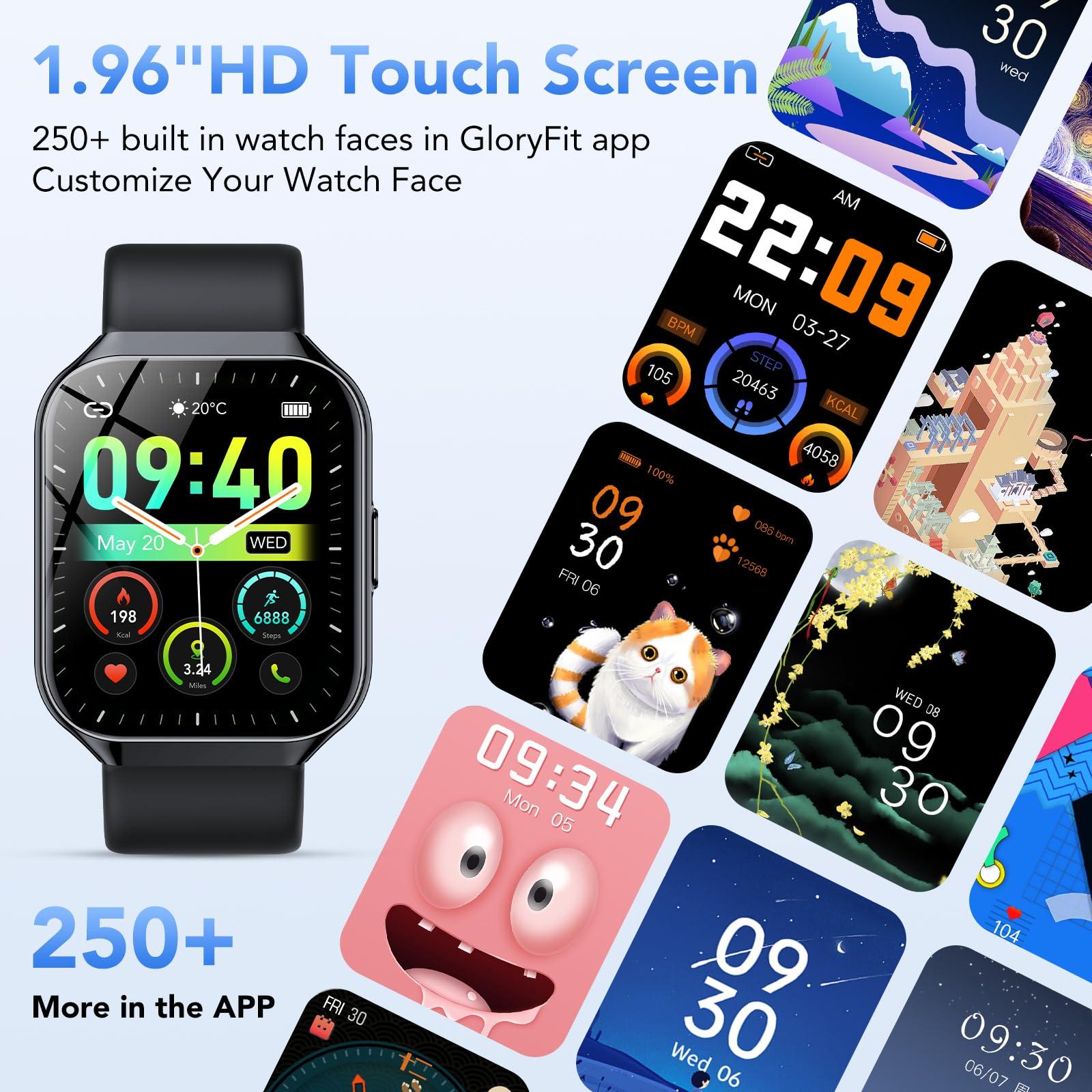 Smart Watch for Men Women, 1.96" Smartwatch (Answer/Make Call), IP68 Waterproof Fitness Tracker, 112+ Sport Modes, Heart Rate and Sleep Monitor, Pedometer, Smartwatches for Android iOS,Black - Image 5