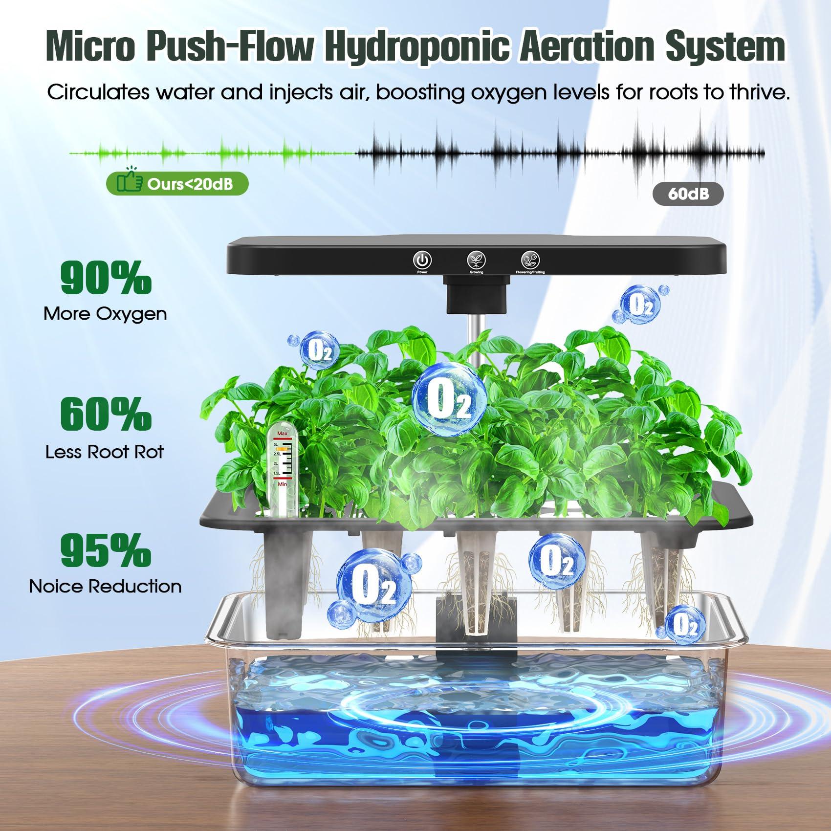 Hydroponics Growing System Indoor Garden - Herb Garden with Grow Light, 15 Pods Stainless Steel Indoor Garden Kit, Auto Timer, Gardening Gift for All Ages - Image 5