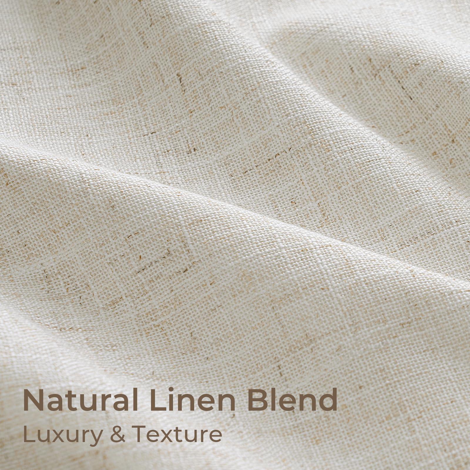 CAPALOCA Pinch Pleated Blackout Curtains 96 Inches Long, Linen Blend, 100% Blackout Drapes with 20 Hooks, Ideal for Bedroom and Living Room, 40" W x 96" L (Pack of 2), Natural - Image 4