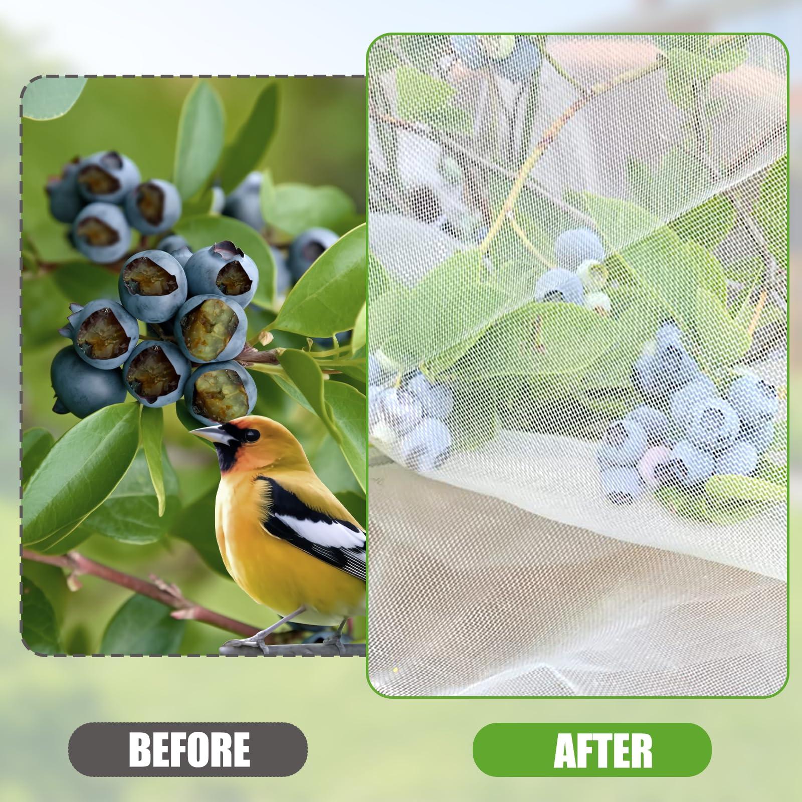 Fruit Tree Netting 6 * 7ft 2 Pack,Garden Netting for Blueberry Bushes,Vegetables,Flowers,Bird Netting Pest Barrier with Drawstring Zipper - Image 7