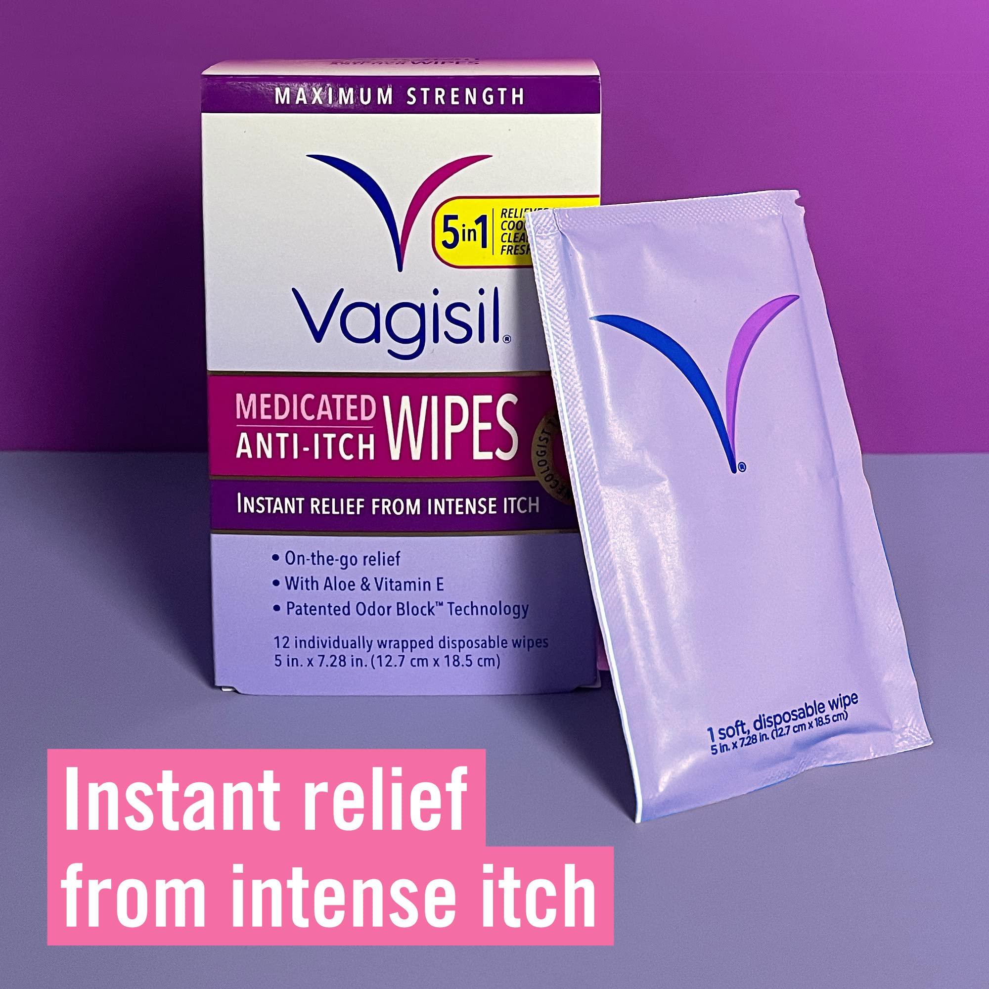 Monistat Feminine Cleanser with Boric Acid, 10 Fl Oz and Vagisil Medicated Feminine Wipes, Maximum Strength, 12 Wipes - Image 6