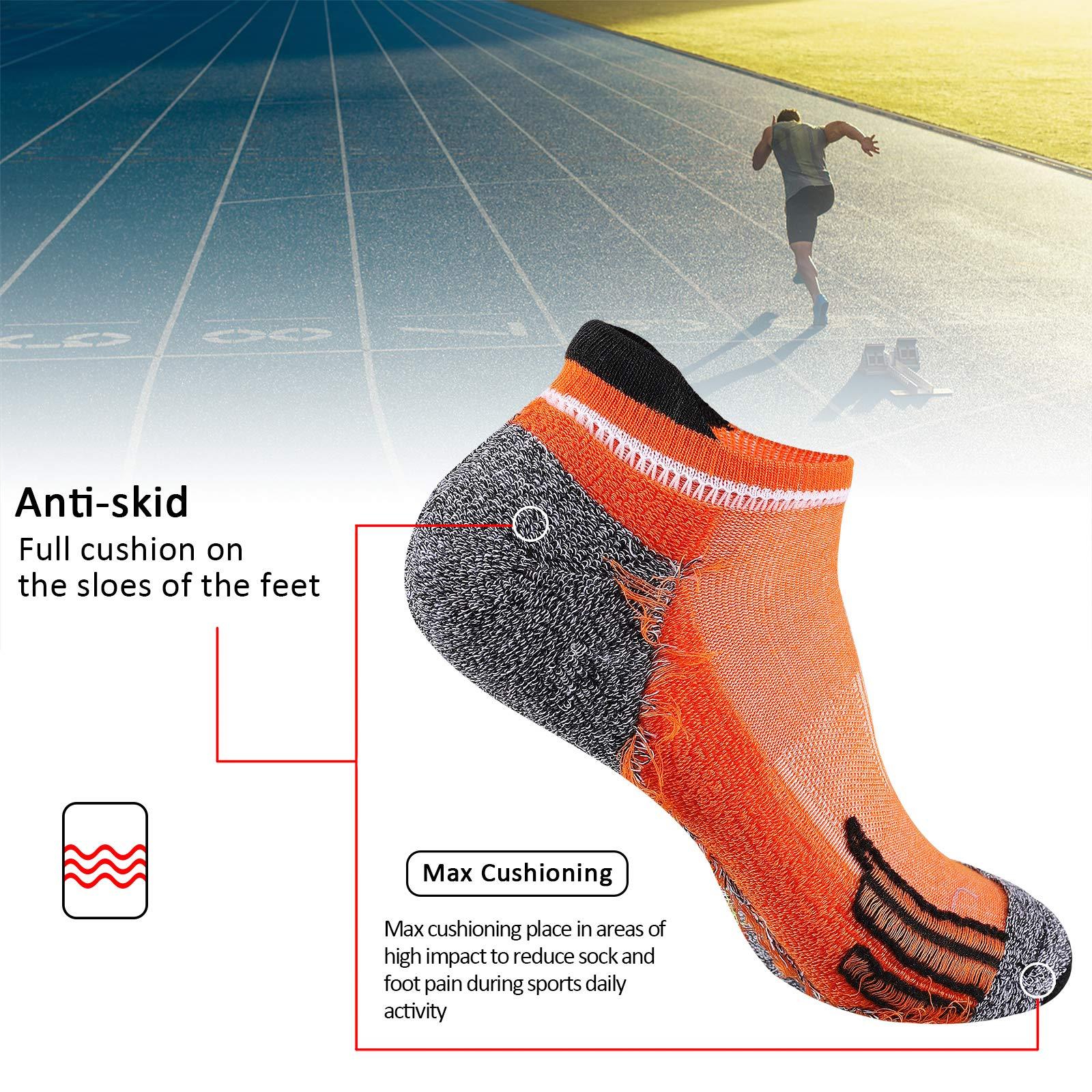 JOYNÉE Mens Ankle Low Cut Athletic Tab Socks for Men Sport Comfort Cushion Sock 6 Pack - Image 4