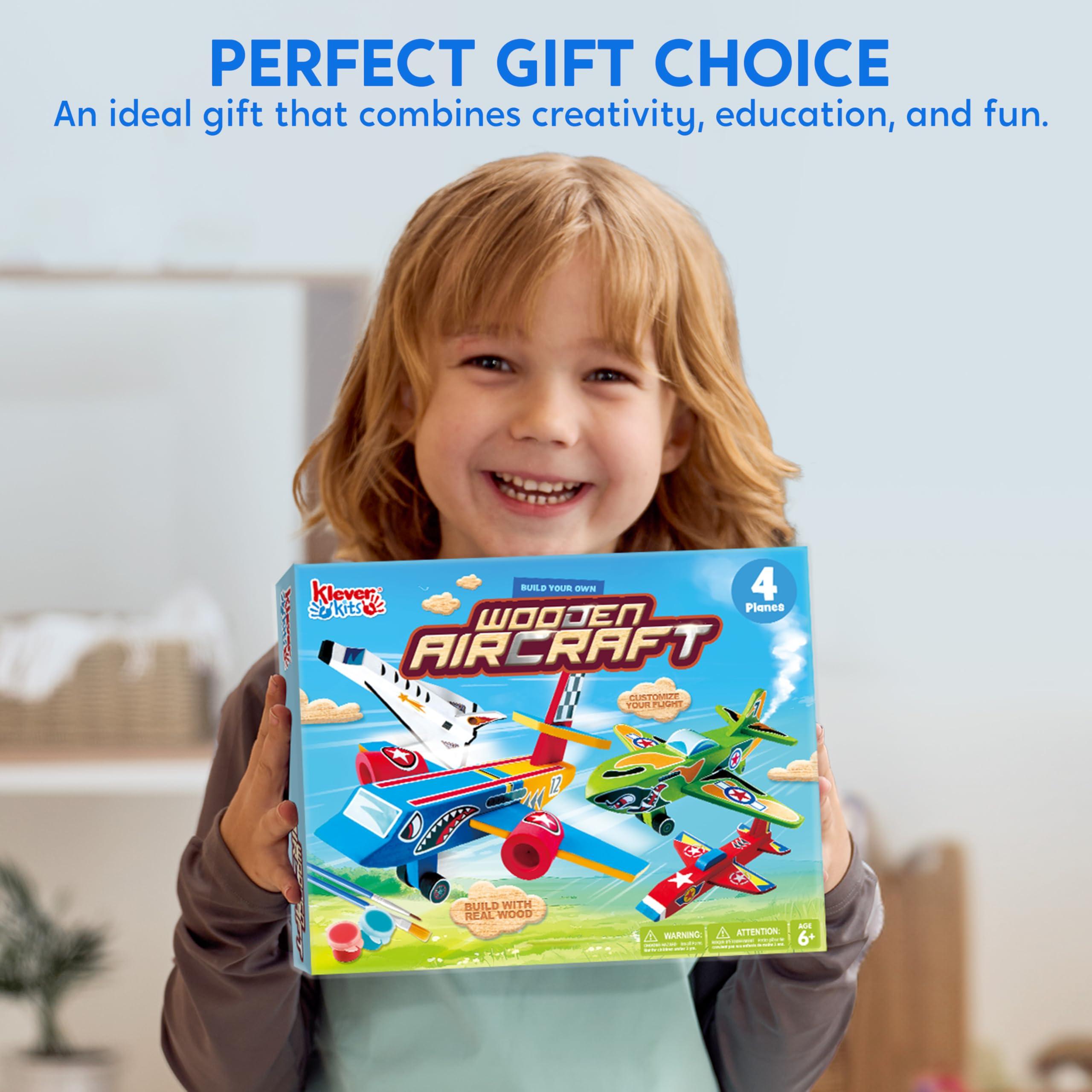 Klever Kits 4 DIY Wooden Aircrafts-Build & Paint Your Own Wooden Airplane Craft Kit, Art & Craft Kit DIY Projects, Easy to Assemble Birthday Gifts for Boys 6-12 Year Old - Image 7