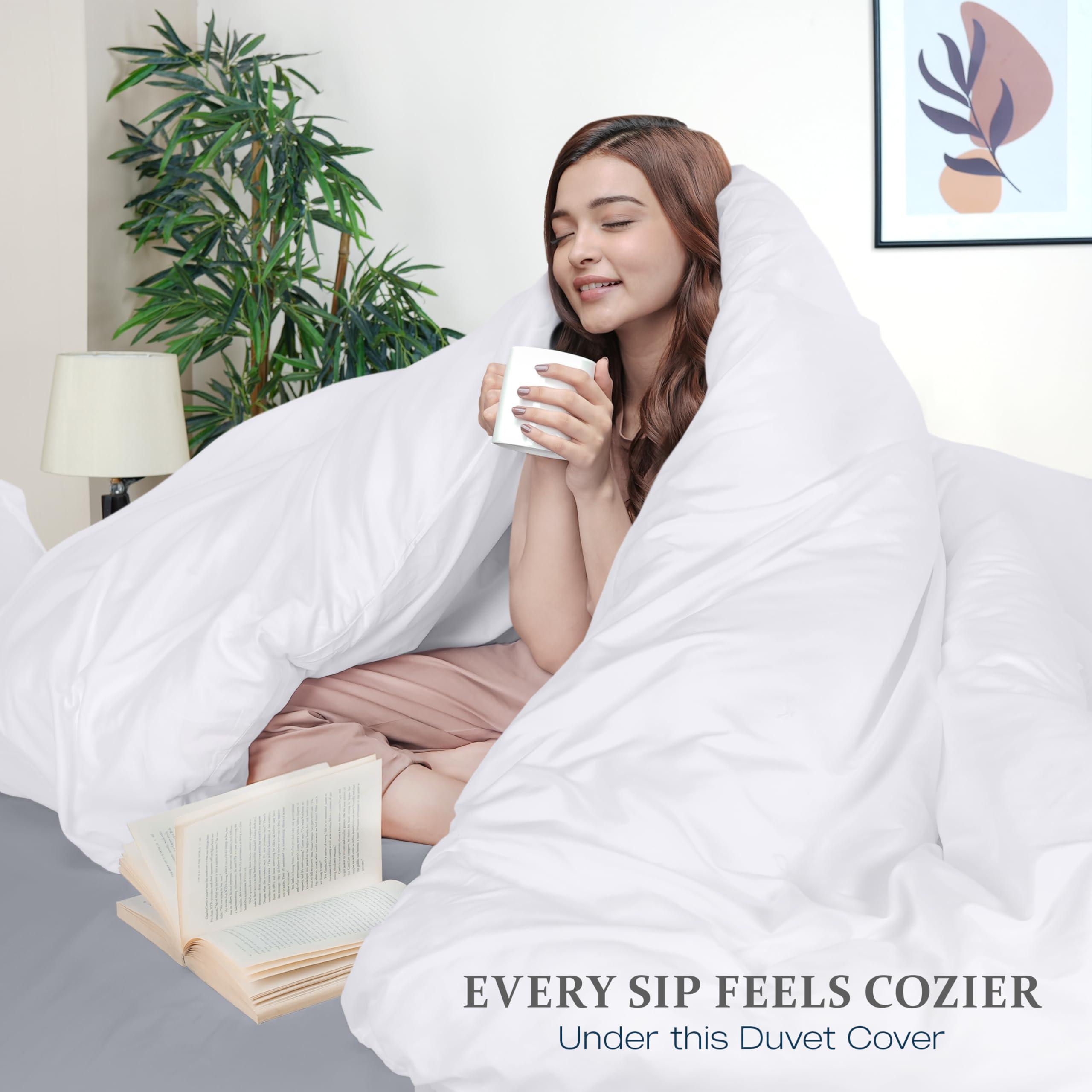 Utopia Bedding Duvet Cover Queen Size - 3 Piece with Zipper Closure - 1 Comforter Cover 90X90 Inches & 2 Pillow Shams 20X26 Inches (White) Comforter Not Included - Image 3