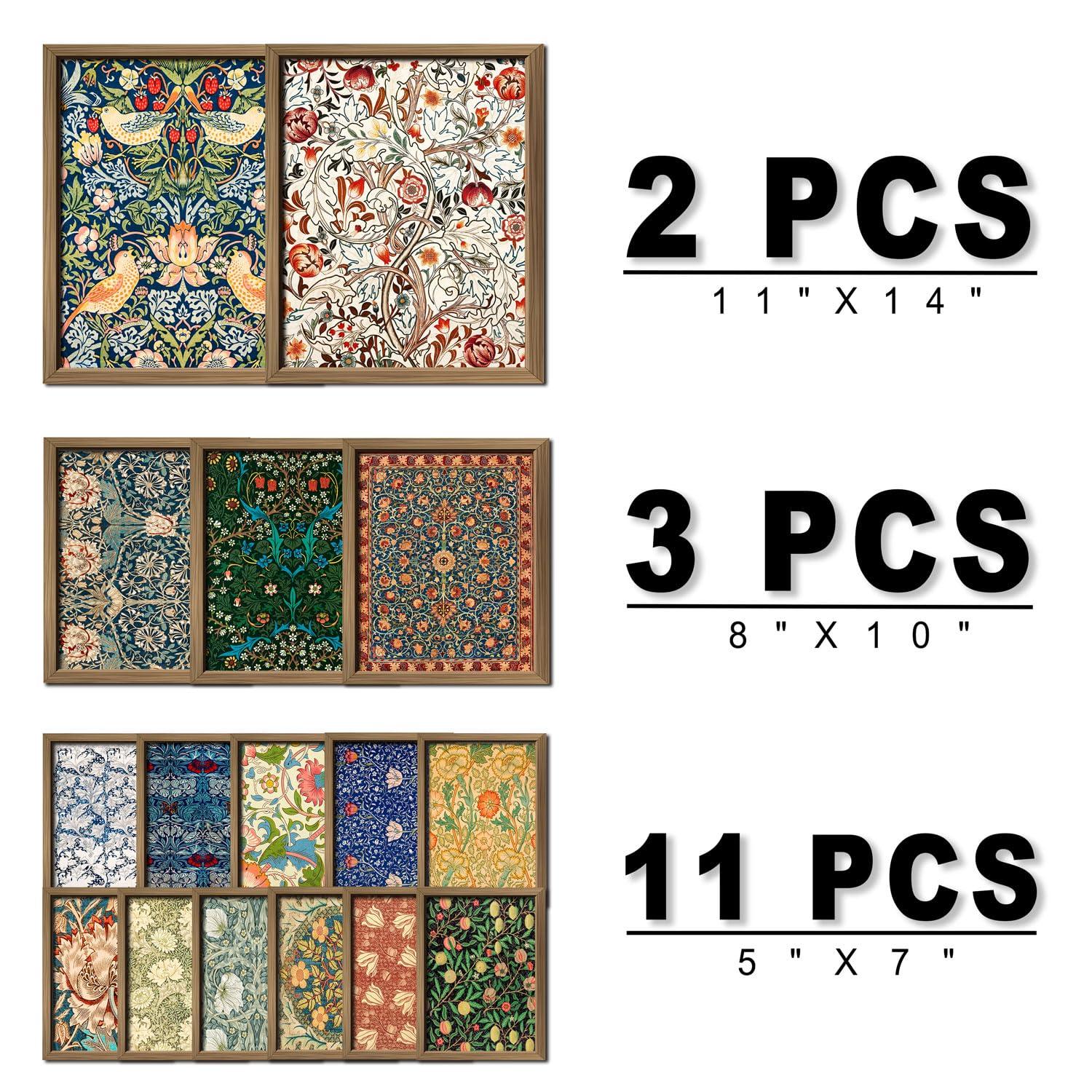 ANERZA 16 PCS Framed William Morris Wall Art Decor, Floral Wall Prints for Bedroom, Gallery Wall Frame Set, Vintage Posters for Living Room Aesthetic, Botanical Collage Kit, Dorm Home Artwork - Image 2