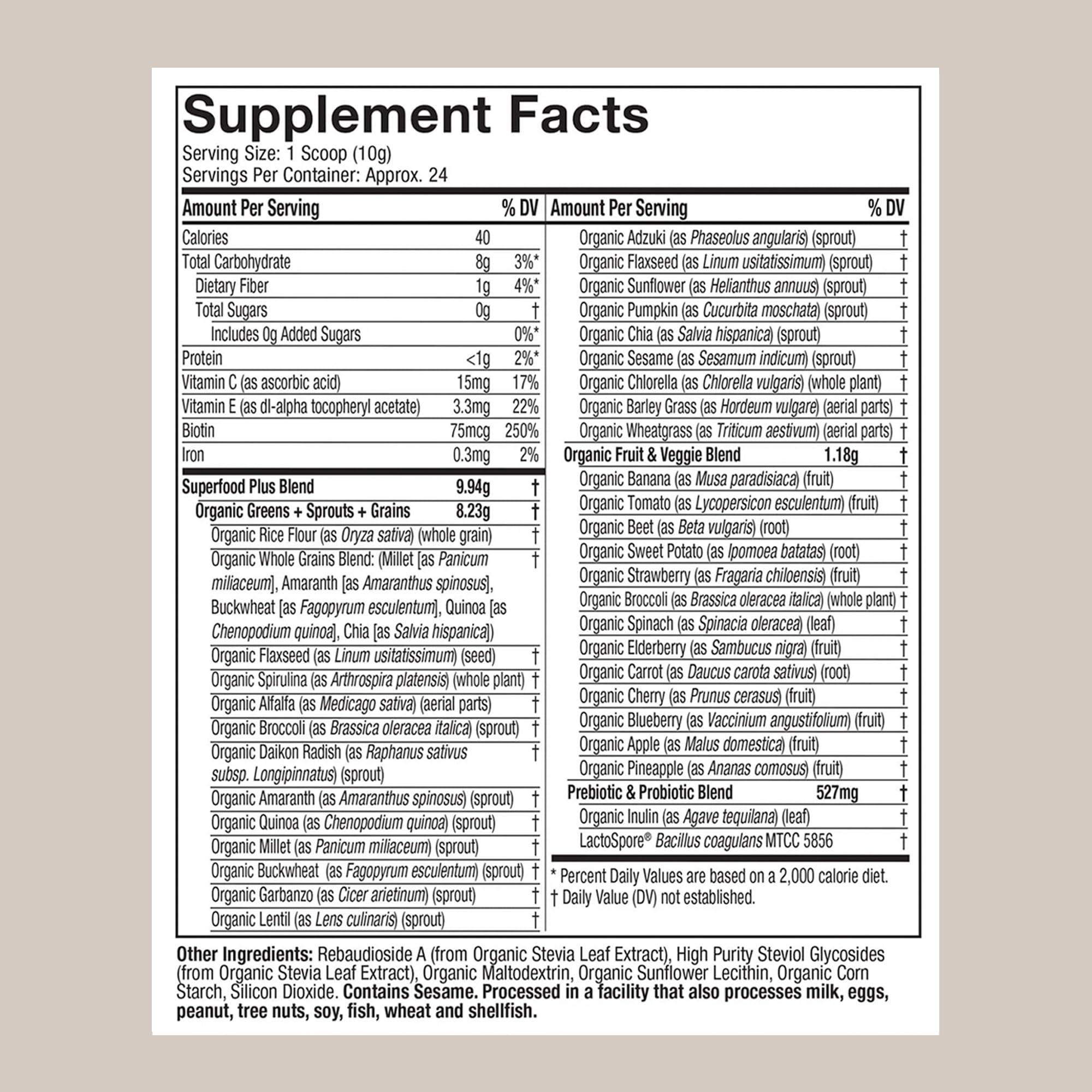 Purely Inspired Organic Green Powder Smoothie Mix, Unflavored (24 Servings) - Probiotics for Digestive Health with Spirulina & Chlorella for Gut Health - Vegan & Gluten-Free - Image 7