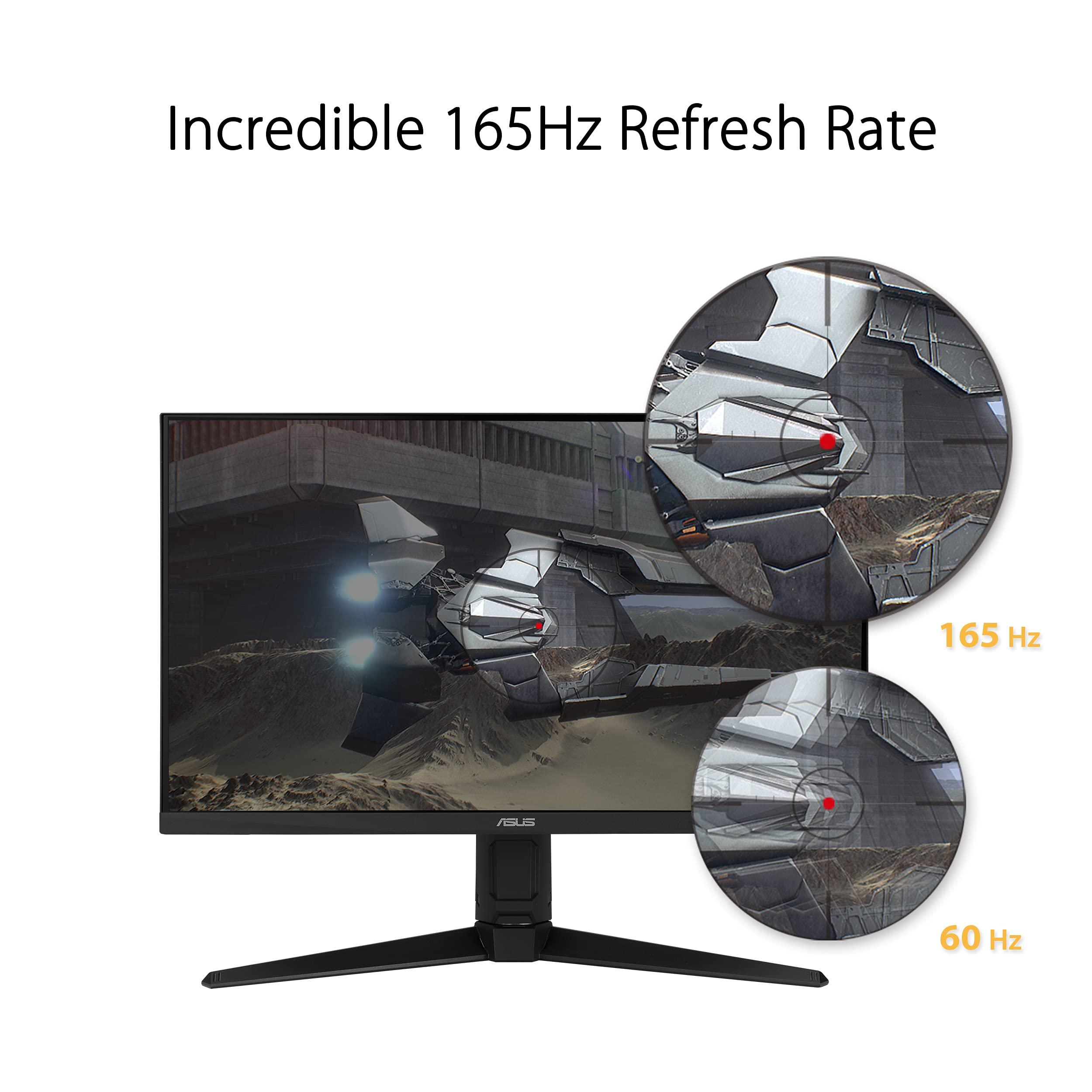 ASUS TUF Gaming 23.8” 1080P Monitor (VG247Q1A) - Full HD, 165Hz (Supports 144Hz), 1ms, Extreme Low Motion Blur, Adaptive-sync, FreeSync Premium, Shadow Boost, Speakers, Eye Care, HDMI, DisplayPort - Image 3