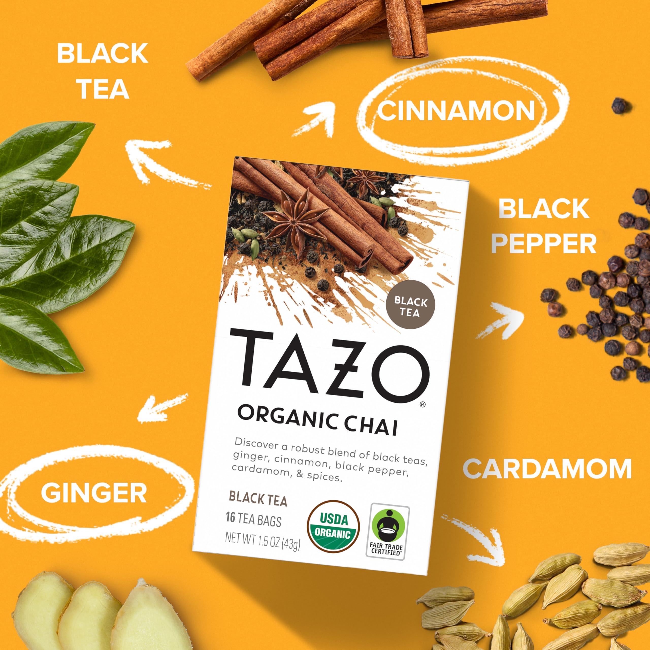 TAZO Organic Chai Black Tea Bags, Caffeinated tea, 16 Total Bags - Image 6