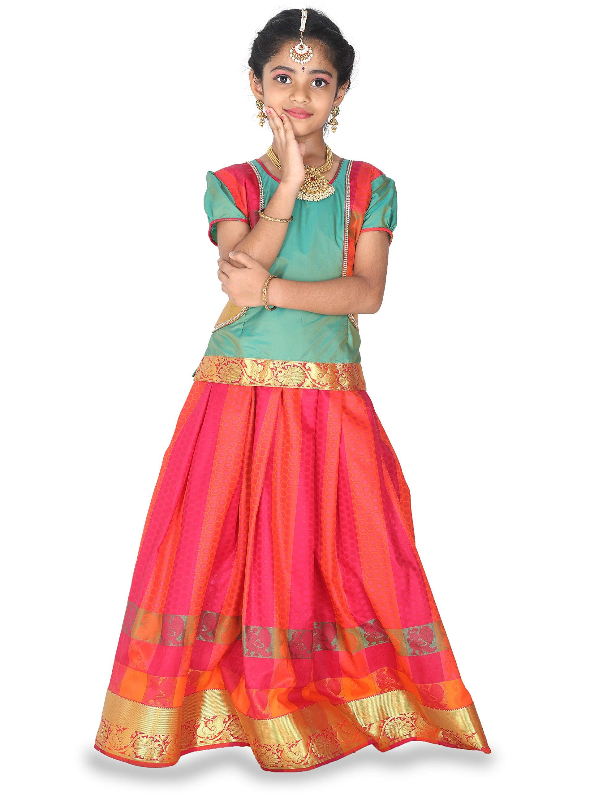kaatru Thana Silk Girls Pavadai Set (D35) - Lehenga Choli (Prince Size Chart)