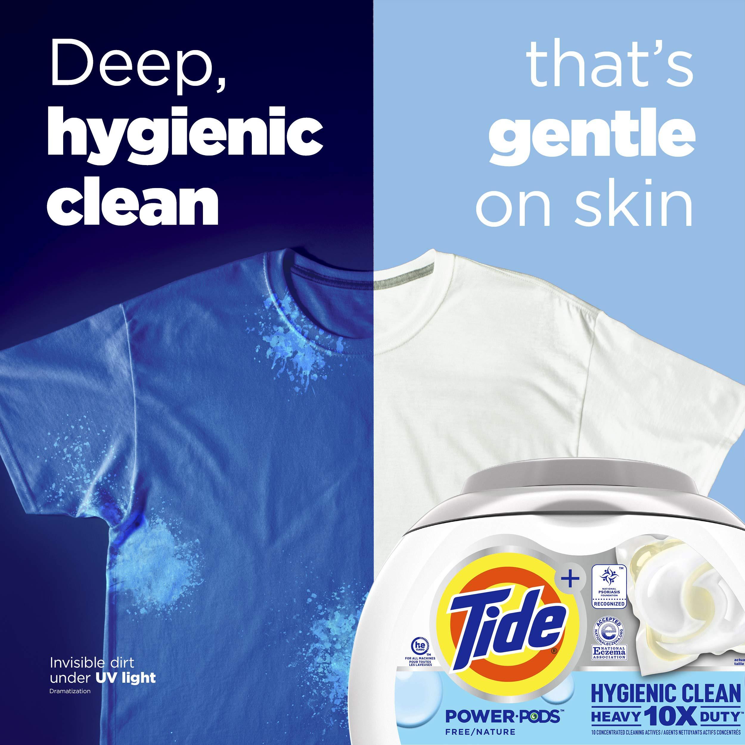 Tide Hygienic Clean Heavy Duty 10x Free Power PODS Laundry Detergent, 25 count, Unscented, For Visible and Invisible Dirt - Image 6