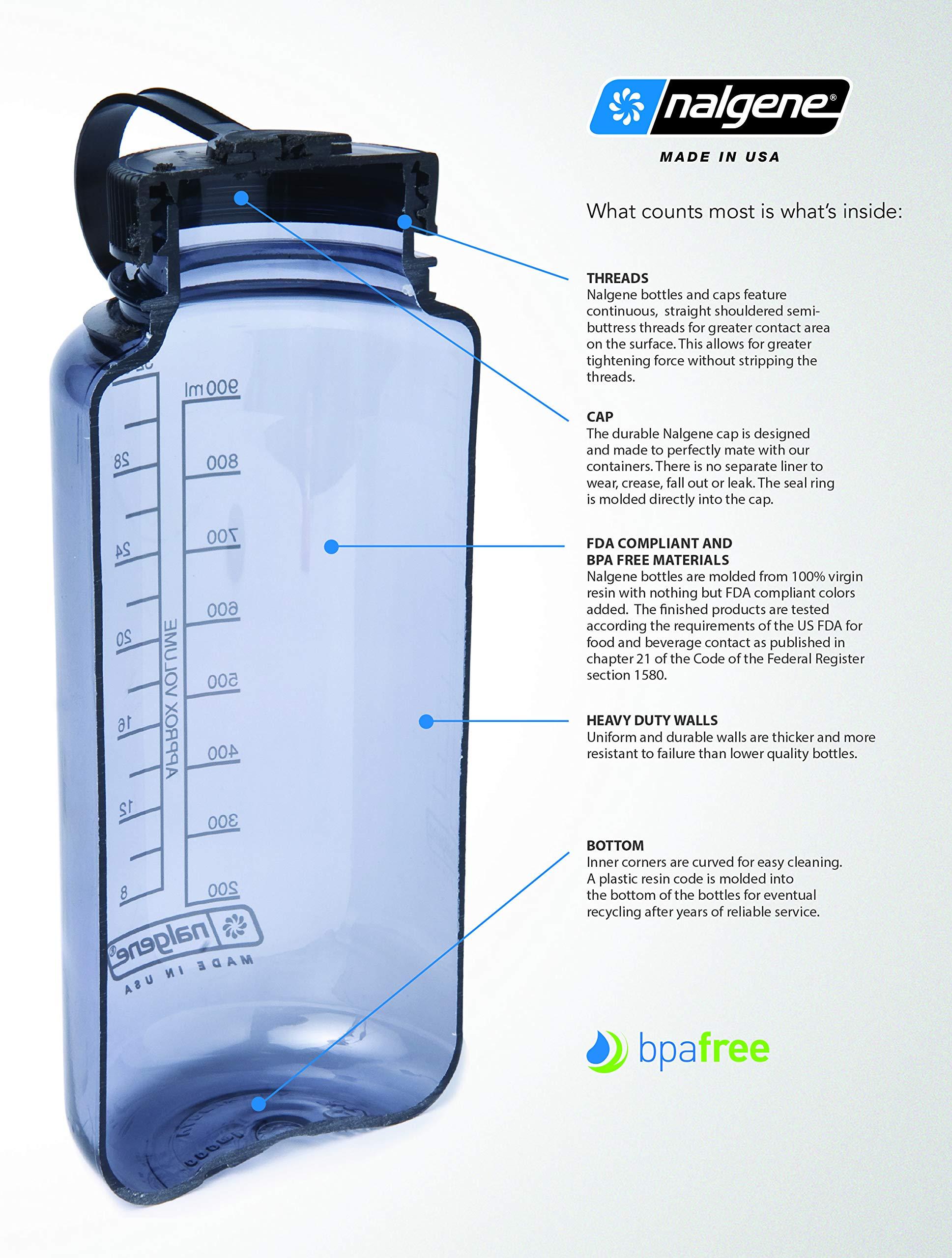 Nalgene Sustain Tritan BPA-Free Water Bottle Made with Material Derived from 50% Plastic Waste, 32 OZ, Wide Mouth - Image 6