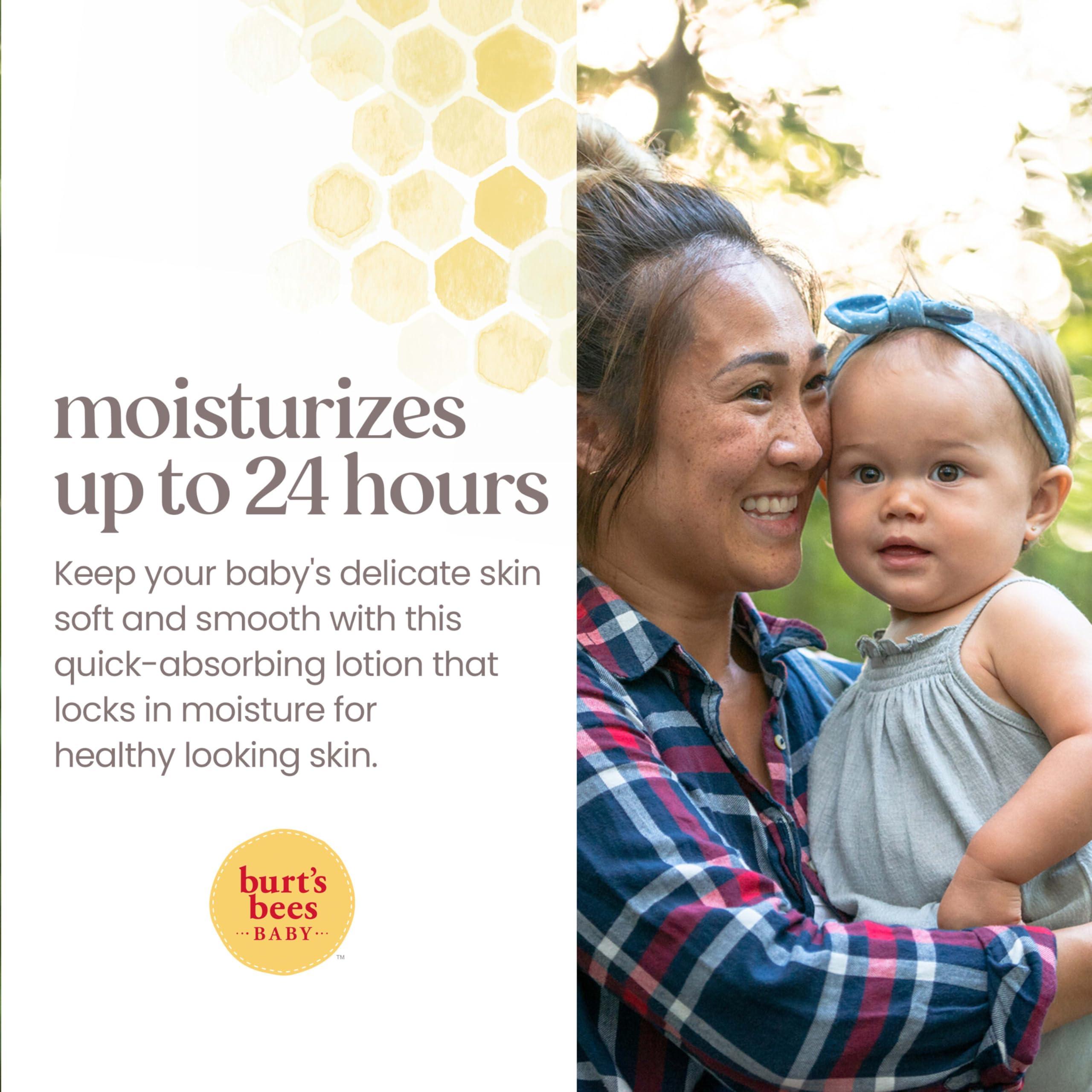 Burt's Bees Baby Lotion for Sensitive Skin, Nourishing and Hypoallergenic Lotion with Shea Butter, Original Scent, 99% Natural Origin, 12 Oz - Image 5