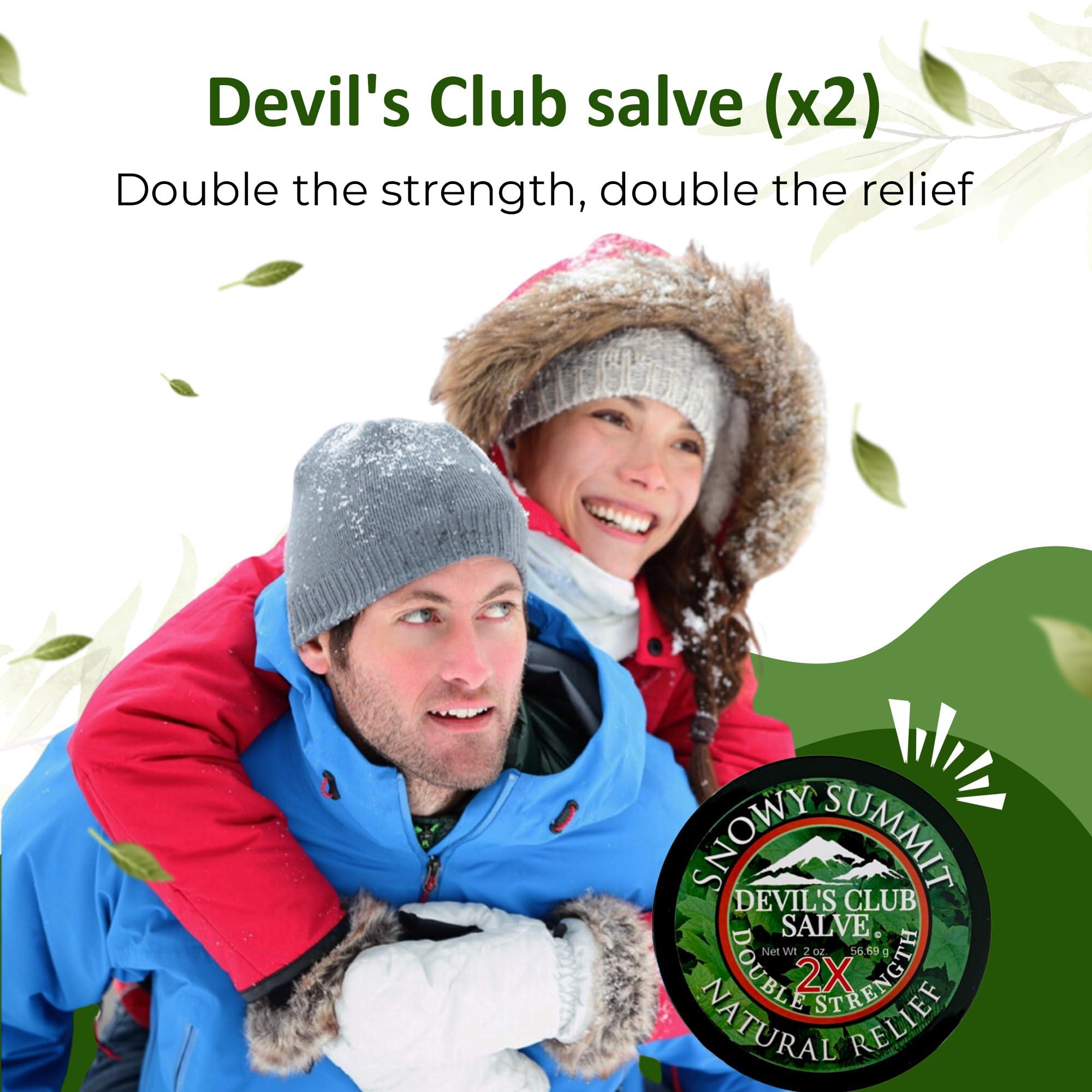 Snowy Summit Devil's Club Salve 2X - Handmade All-Natural Double Strength Muscle Rub with Light Scent - Quick Absorbing Herbal Salve with Alaskan Ingredients - 2X Potency for Effectiveness - Image 2