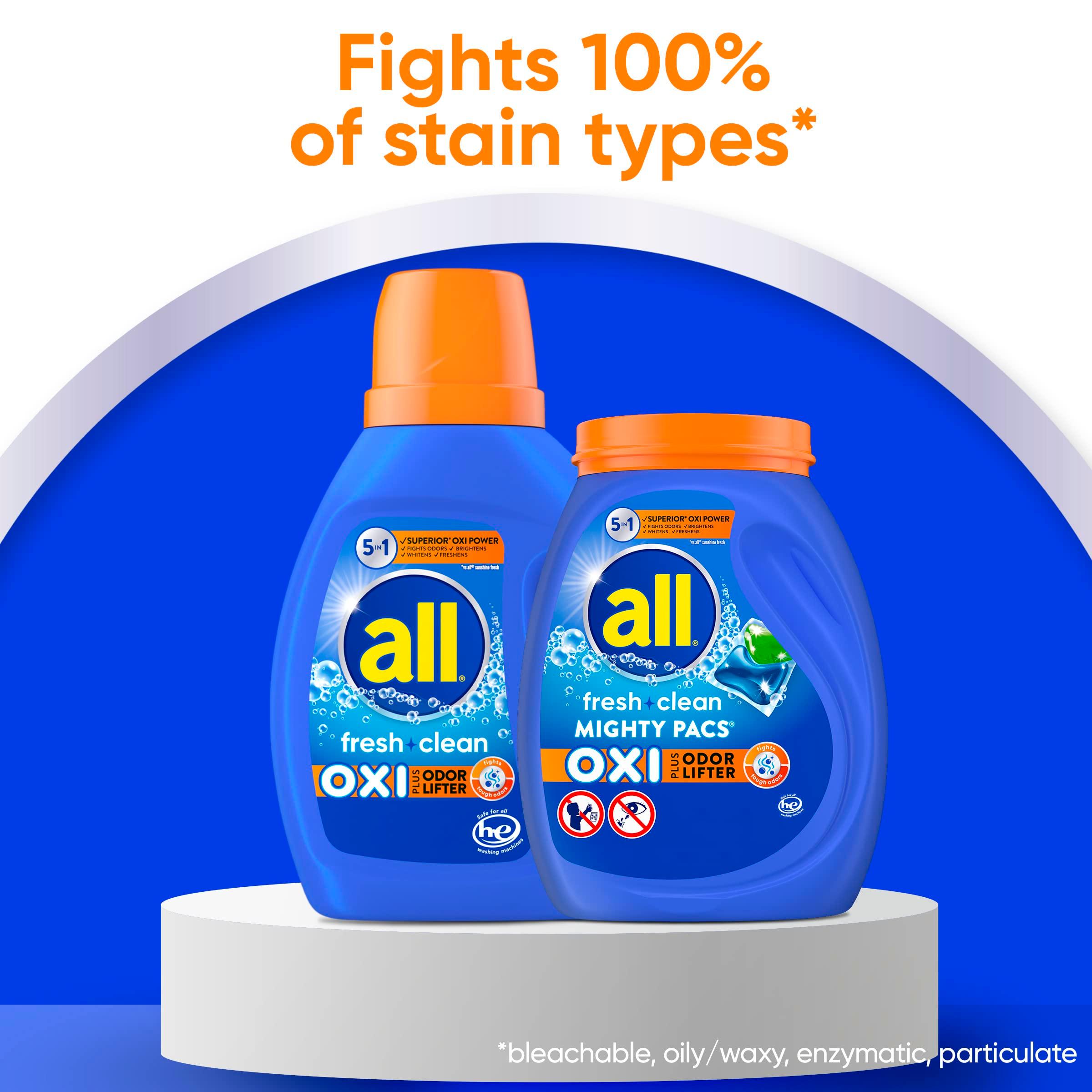 all fresh clean, OXI + Odor Lifter, MIGHTY PACS Laundry Detergent Pacs, 60 Count - Image 4