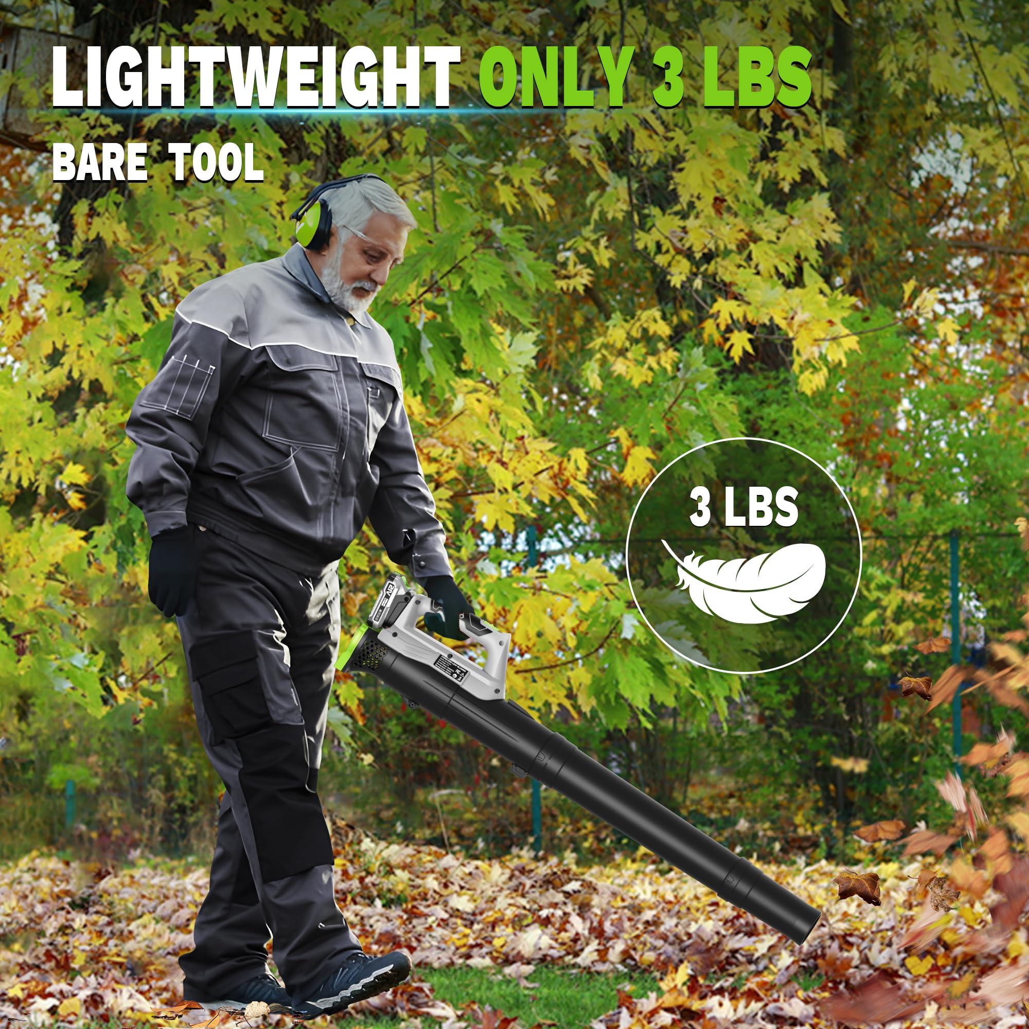 Cordless String Trimmer and Leaf Blower Combo with 2.0Ah Battery & Fast Charger, Ultra-Lightweight Blower 400CFM/130MPH and 12" Auto-Feed Trimmer for Elderly/Women, Garden Lawn Care - Image 4