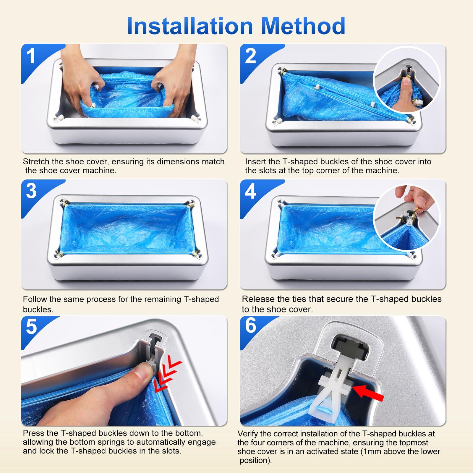 Shoe Covers Dispenser with 200pcs Shoe Cover Disposable Non Slip, User-Friendly and Reliable Shoe Cover Machine, Fits Size Up to 11 US Men, Widely Applicable in Indoor(Silver) - Image 5