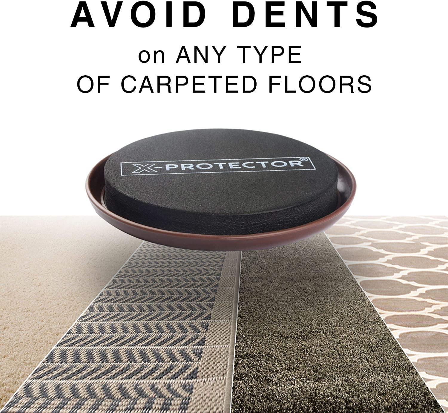 Furniture Sliders for Carpet X-PROTECTOR - 8 PCS Best Heavy Moving Pads 4 3/4" - Sliders for Furniture. Move Your Furniture Easy with Reusable Furniture Movers Sliders for Carpets! - Image 3