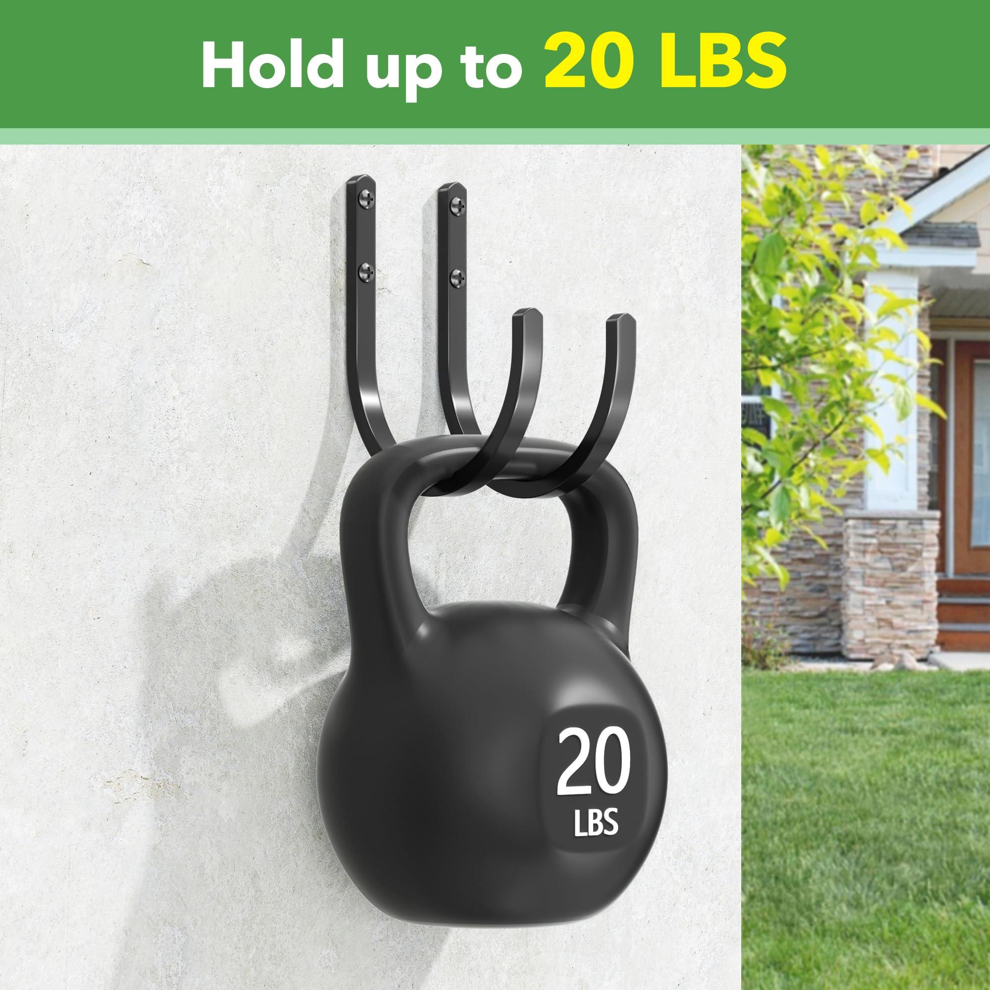 songsoso Garden Hose Holder Wall Mount - Aluminum Hose Hanger for Outside, Durable Wall-Mounted Hose Holder for Garden & Outdoor Use（4 Hooks） - Image 7