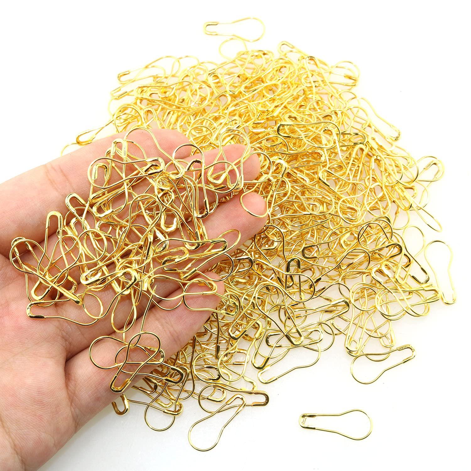 Tegg Safety Pin 500PCS Gold Gourd Shape Metal Fastening Safety Clips for Jewellery Costume Tag and DIY Bulb Pin - Image 3