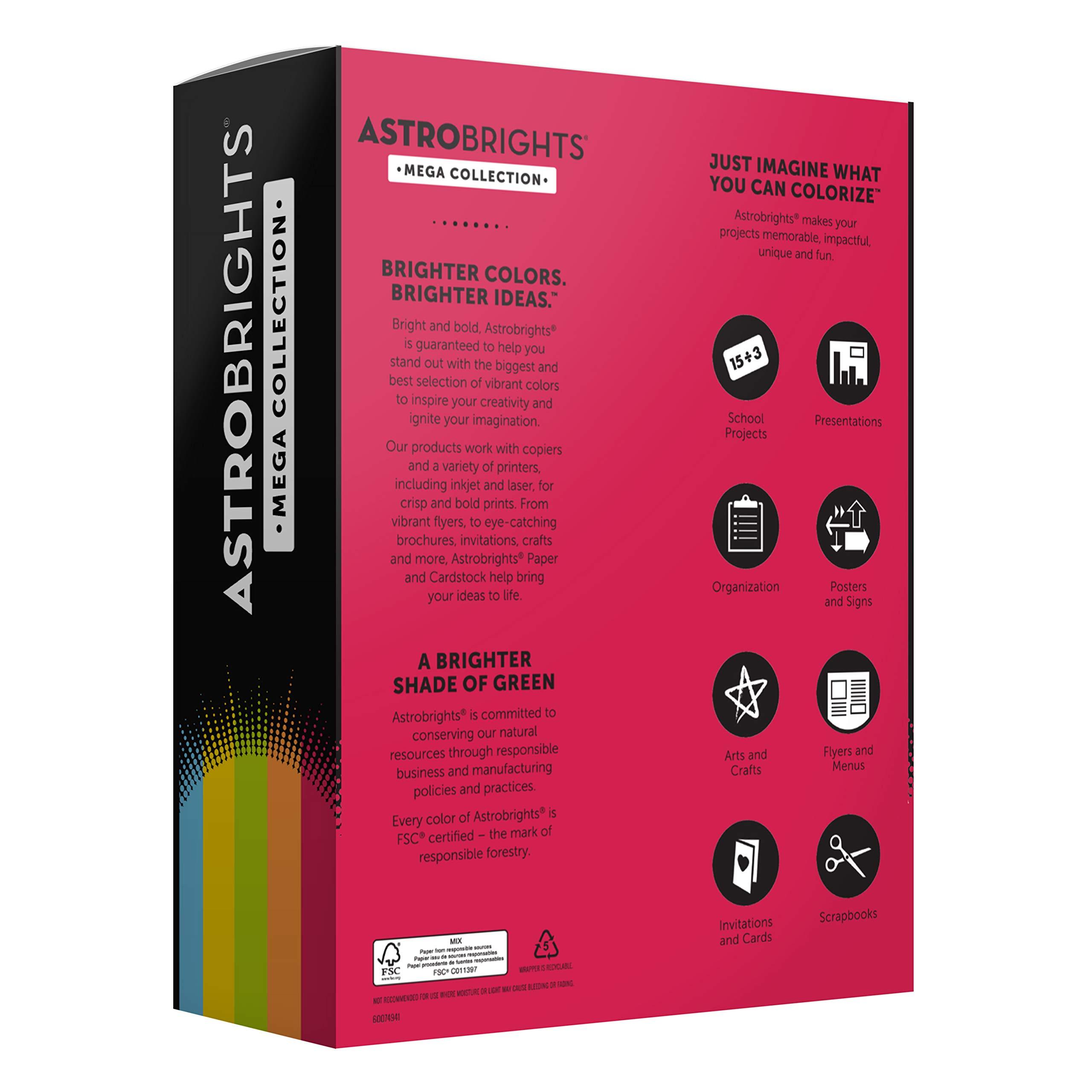 Astrobrights Mega Collection, Colored Paper,"Classic" 5-Color Assortment, 625 Sheets, 24 lb/89 gsm, 8.5" x 11" - MORE SHEETS! (91623) - Image 3