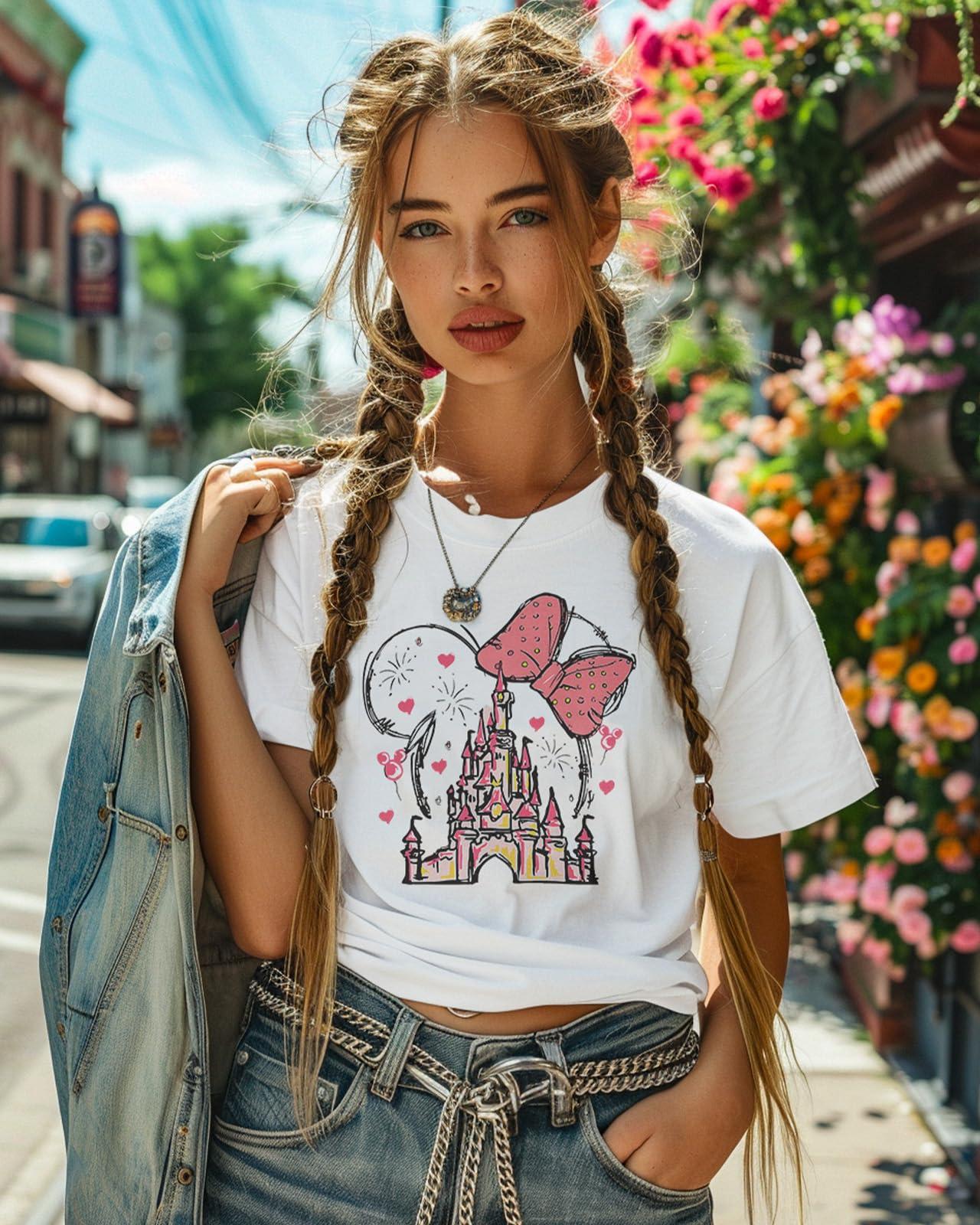 Flafens T Shirts for Women Graphic Tees - Womens T-Shirts Cotton Cute Fit Tshirts Teens Girls - Image 4