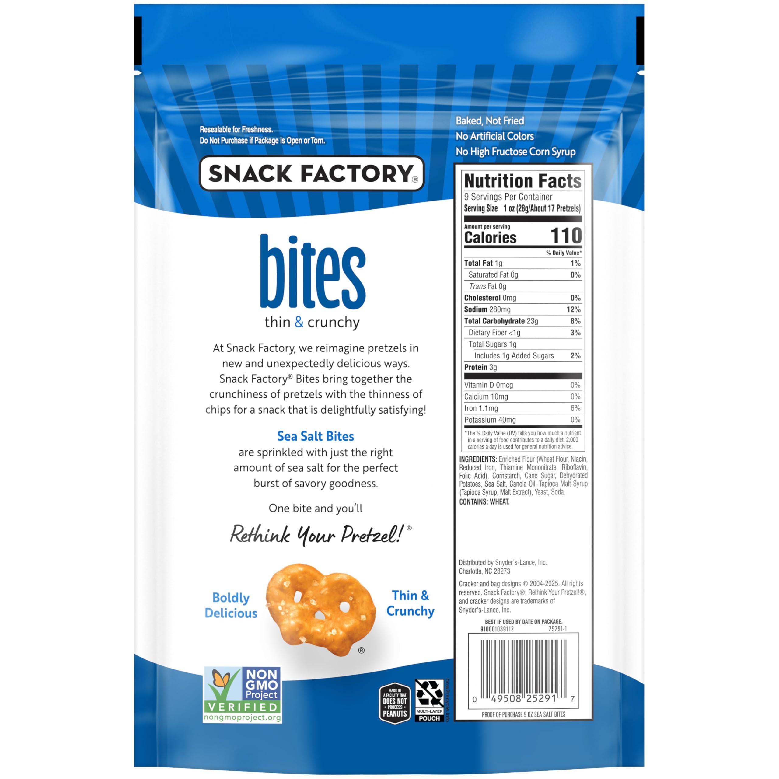 Snack Factory Sea Salt Bites, 9 Oz Bag - Image 4