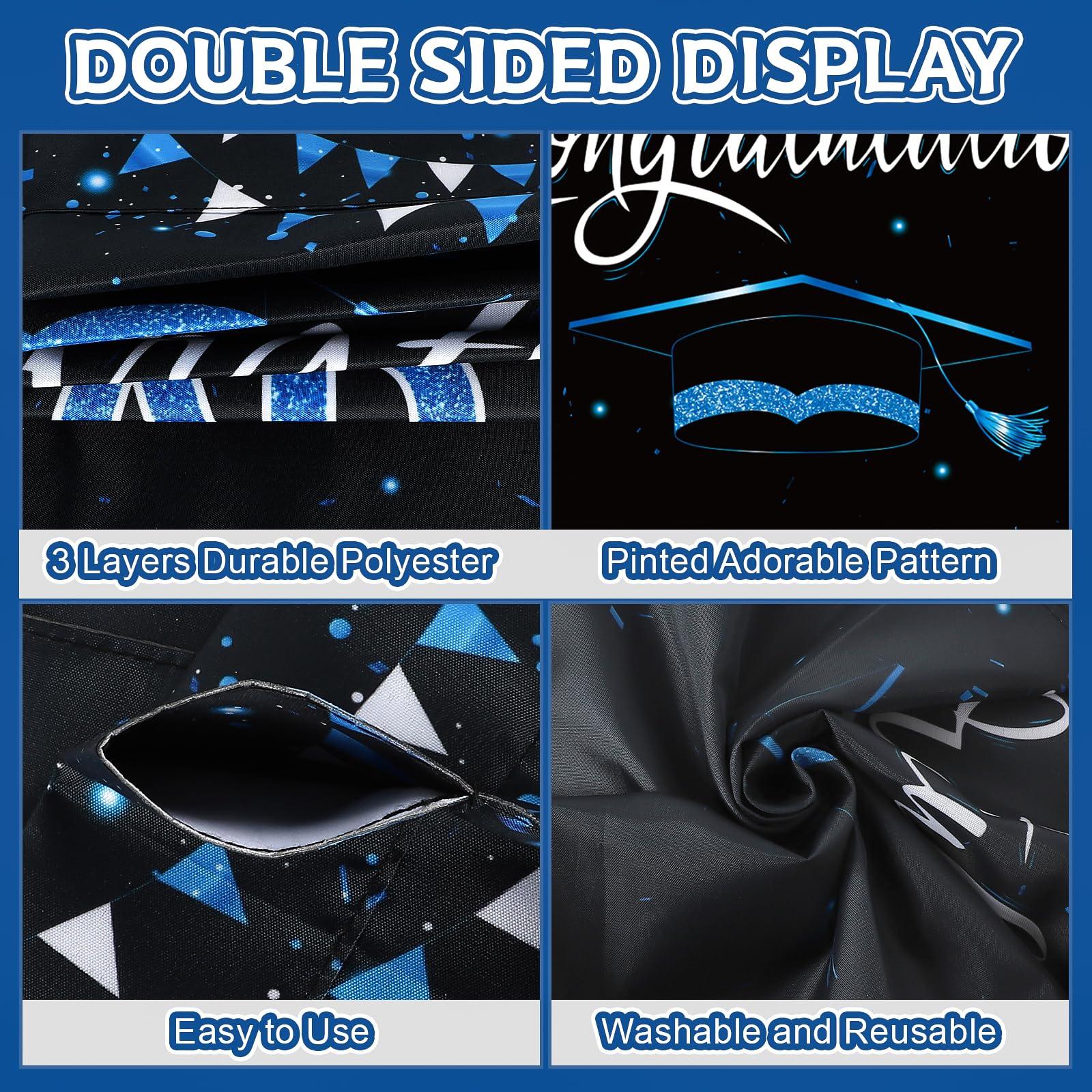 Graduation Flags Personalized 2025, Graduation Garden Flag Double Sided Class Of 2025, Congrats Grad Garden Flags For Outside Yard Decoration, 18x12 Inch (Black Blue) - Image 7
