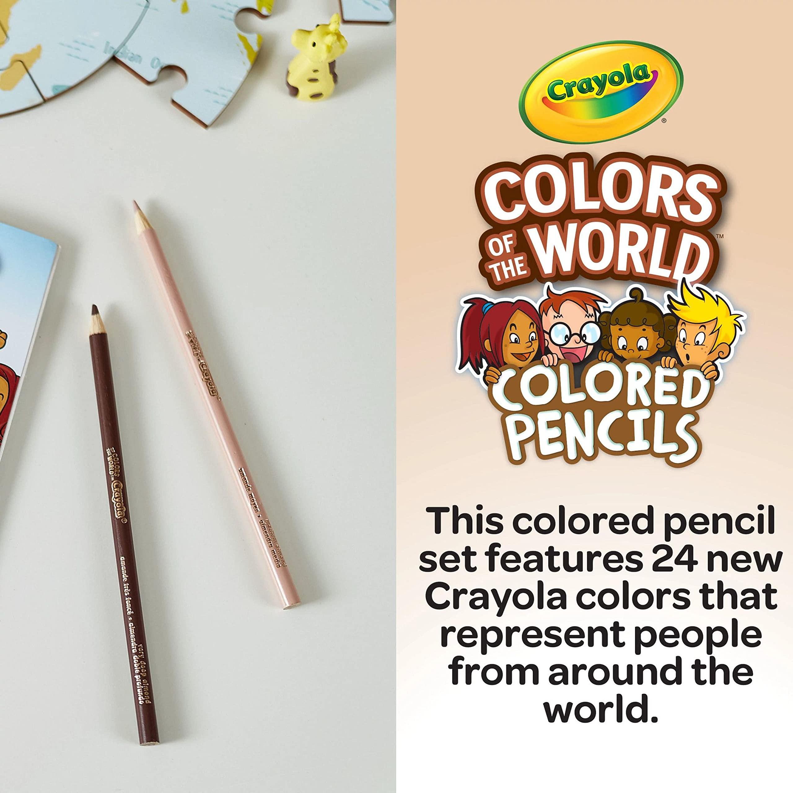 Crayola Colors of the World Colored Pencil Set (24ct), Skin Tone Colored Pencils for Kids, Coloring Book Pencils, Gifts for Kids - Image 4