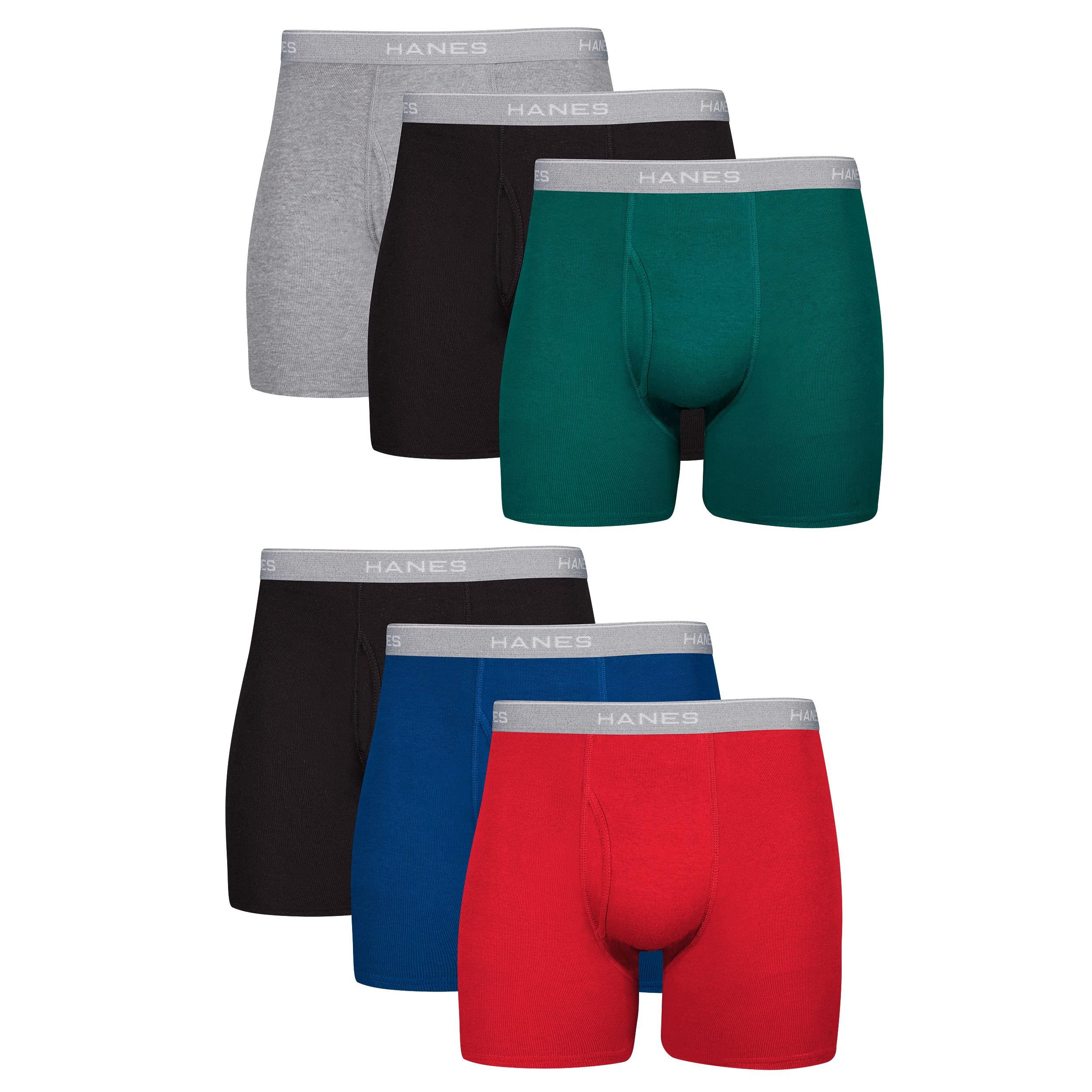 Hanes Men's Boxer Briefs, Cool Dri Moisture-Wicking Underwear, Cotton No-Ride-up for Men, Multi-Packs