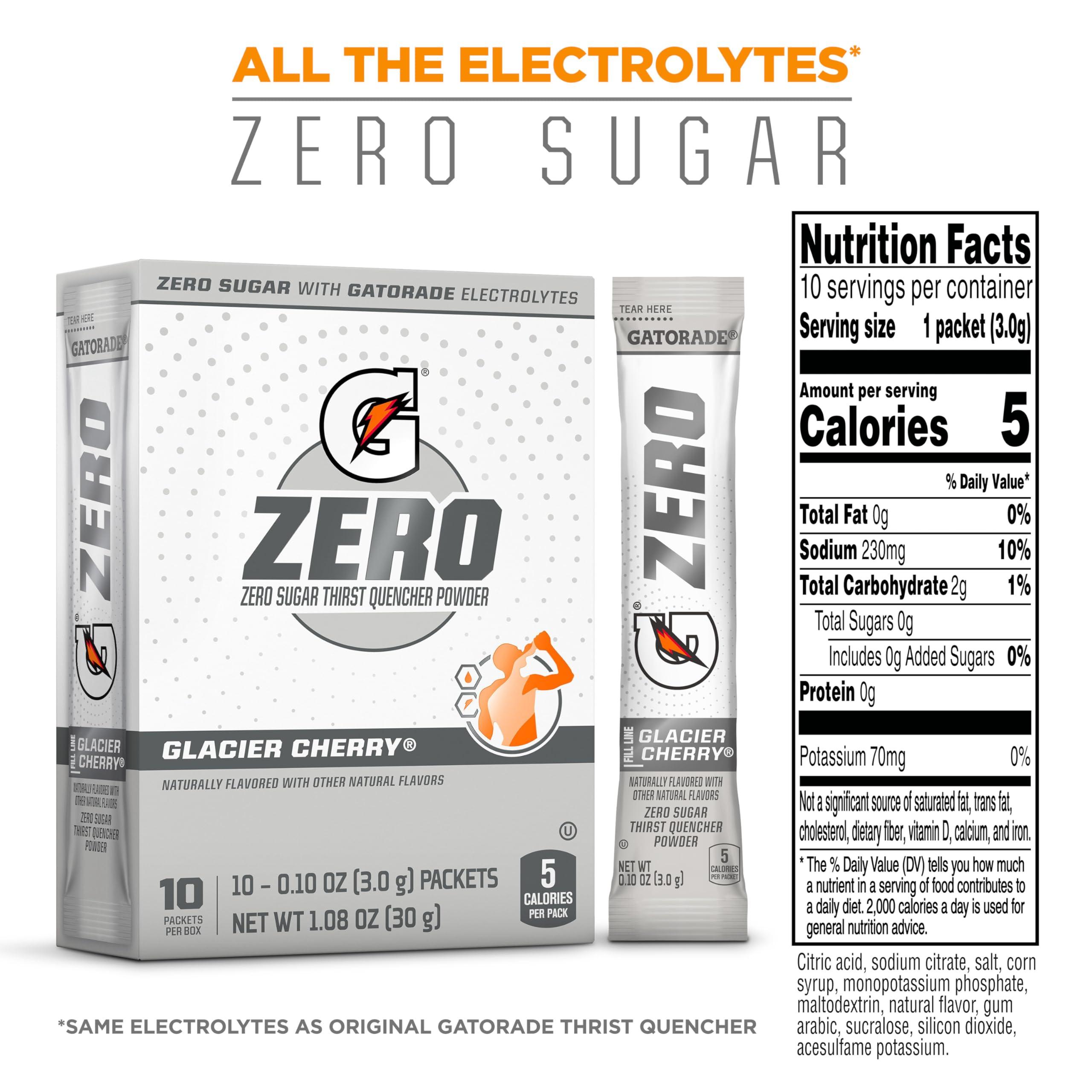 Gatorade G Zero Powder, Glacier Cherry , 10 Count (Pack of 12) - Image 2
