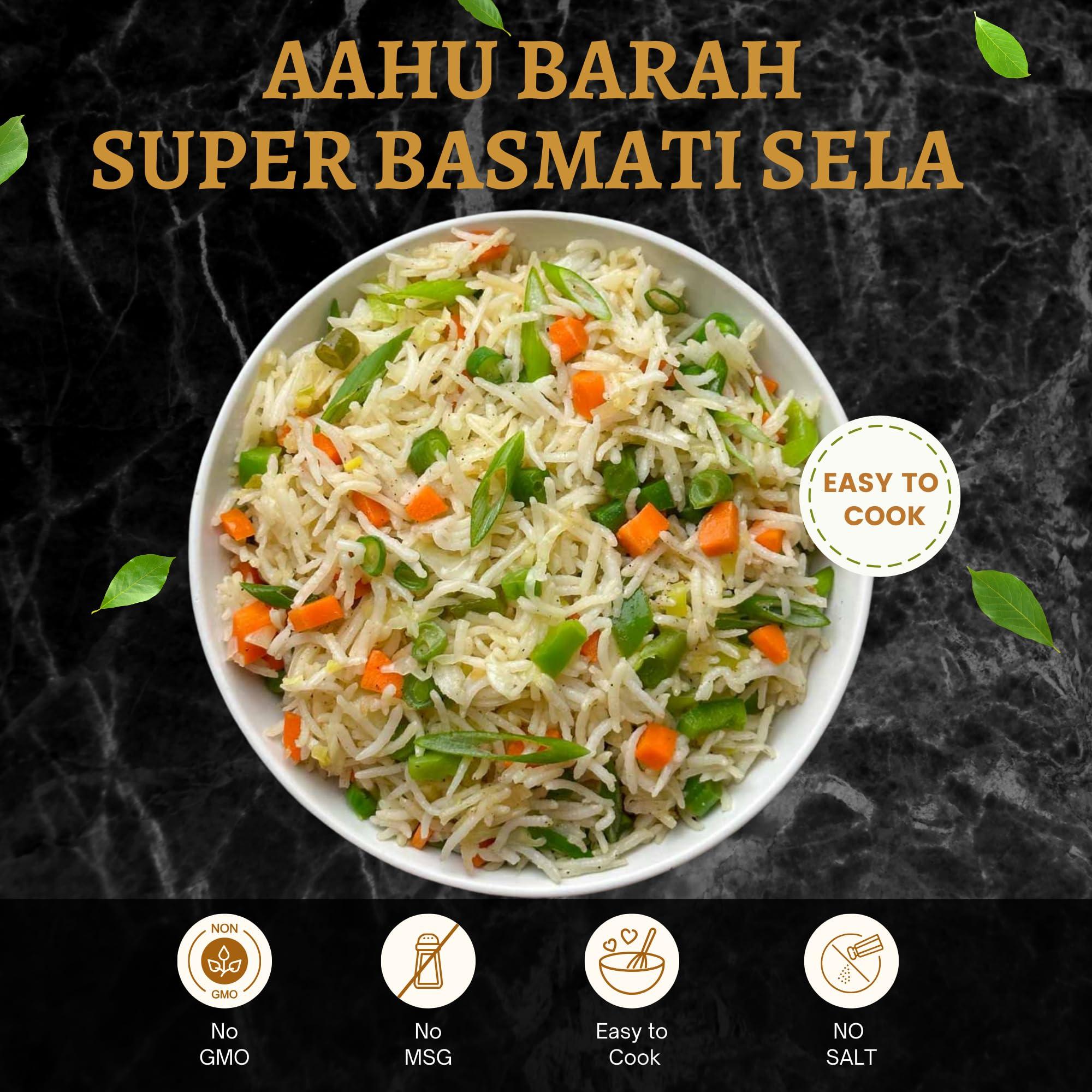 Aahu Barah Basmati Sela Rice - Extra-Long Grain for Superior Culinary Delights 10lb Pack - Image 4