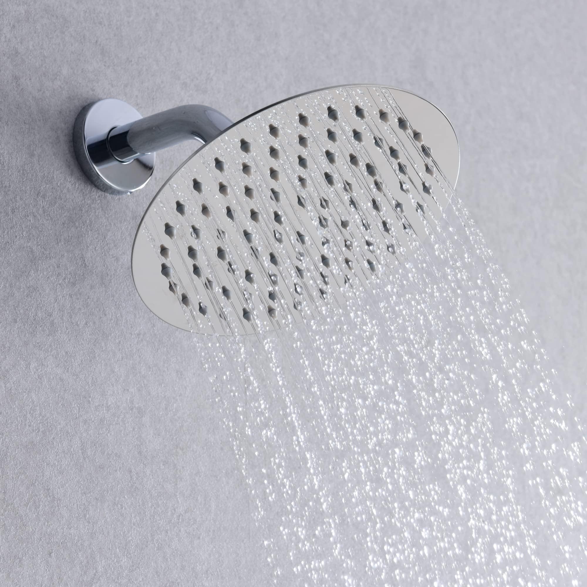 sumerain Rain Shower System with Tub Spout, Tub Shower Faucet Set with 8 inches Shower Head and Hand Shower, Valve Included Chrome - Image 6