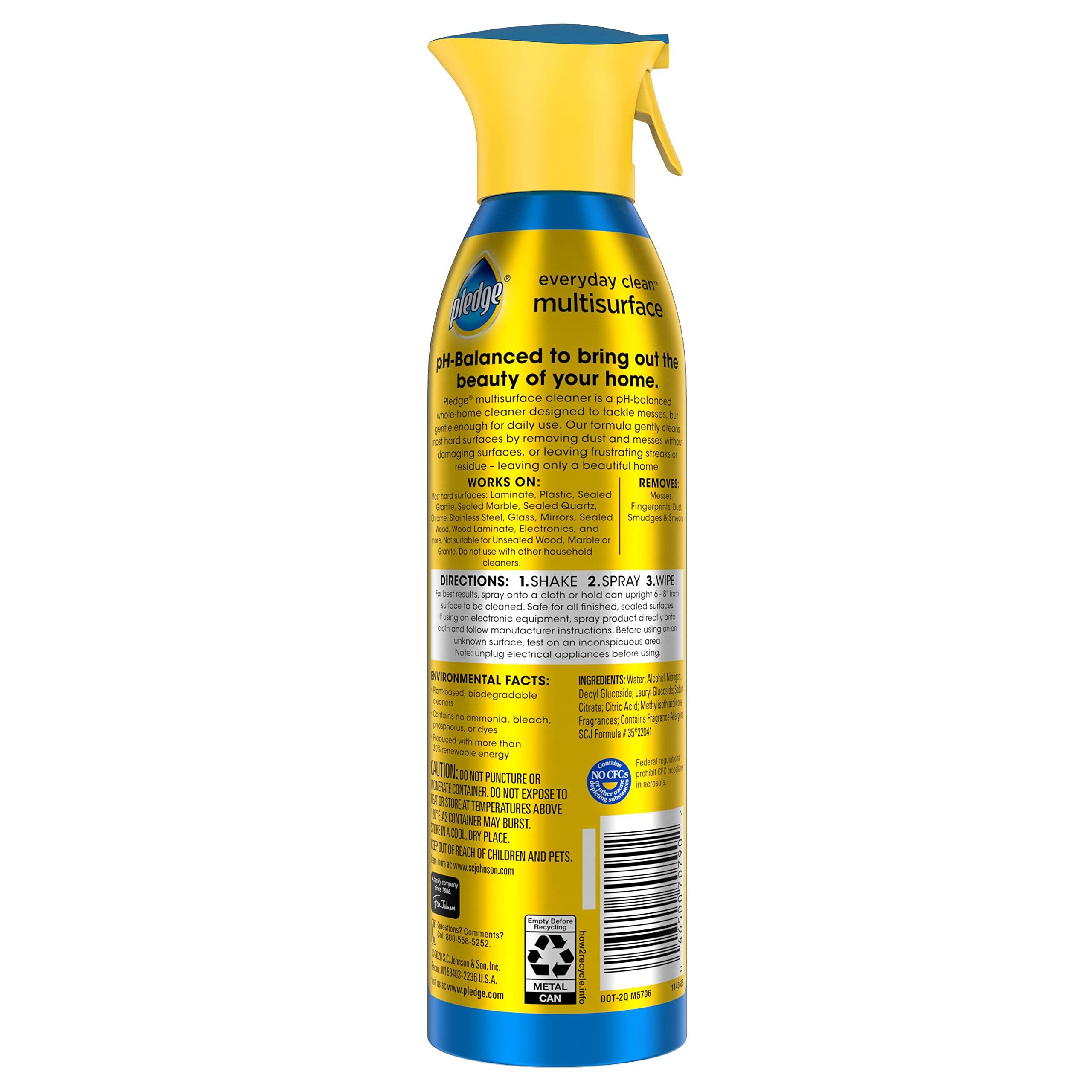 Pledge pH-Balanced Multisurface Spray, Everyday Cleaner, Rainshower Scent, 9.7oz (Pack of 3) - Image 2