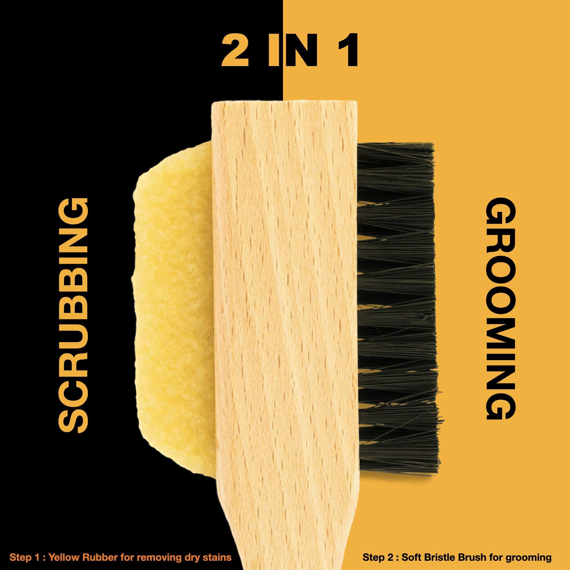 Wilkins Suede Shoe Cleaner Brush - Yellow Rubber Suede Eraser with Soft Bristle Brush for Suede Cleaner and Nubuck Brush - Image 5