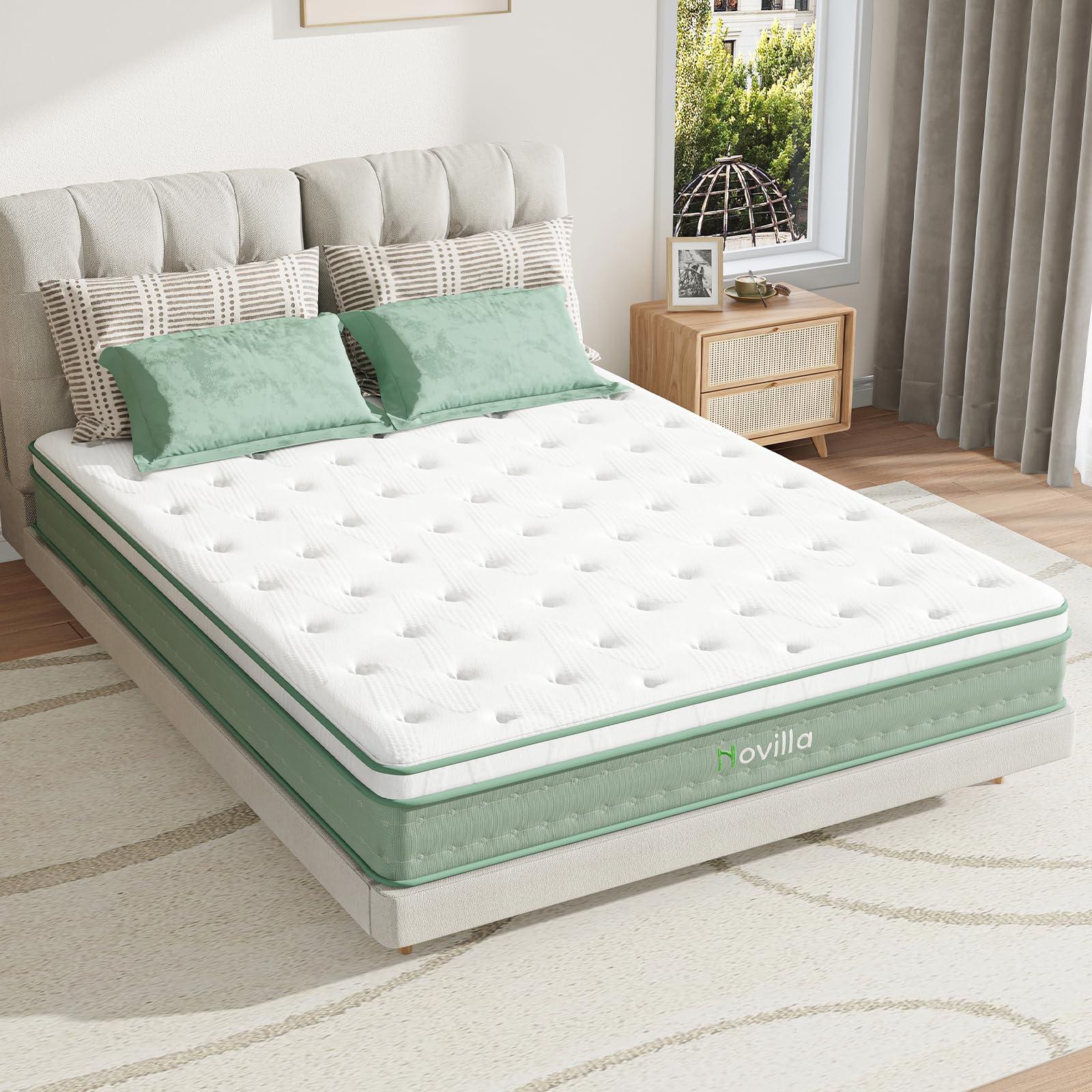 Novilla Twin Mattress, 10 Inch Hybrid Mattress in a Box, Gel Inflation Memory Foam with Pocket Coils Innerspring for a Cozy Night, Pillow Top Twin Size Mattresses, Medium Firm & Fit The Body's Curves