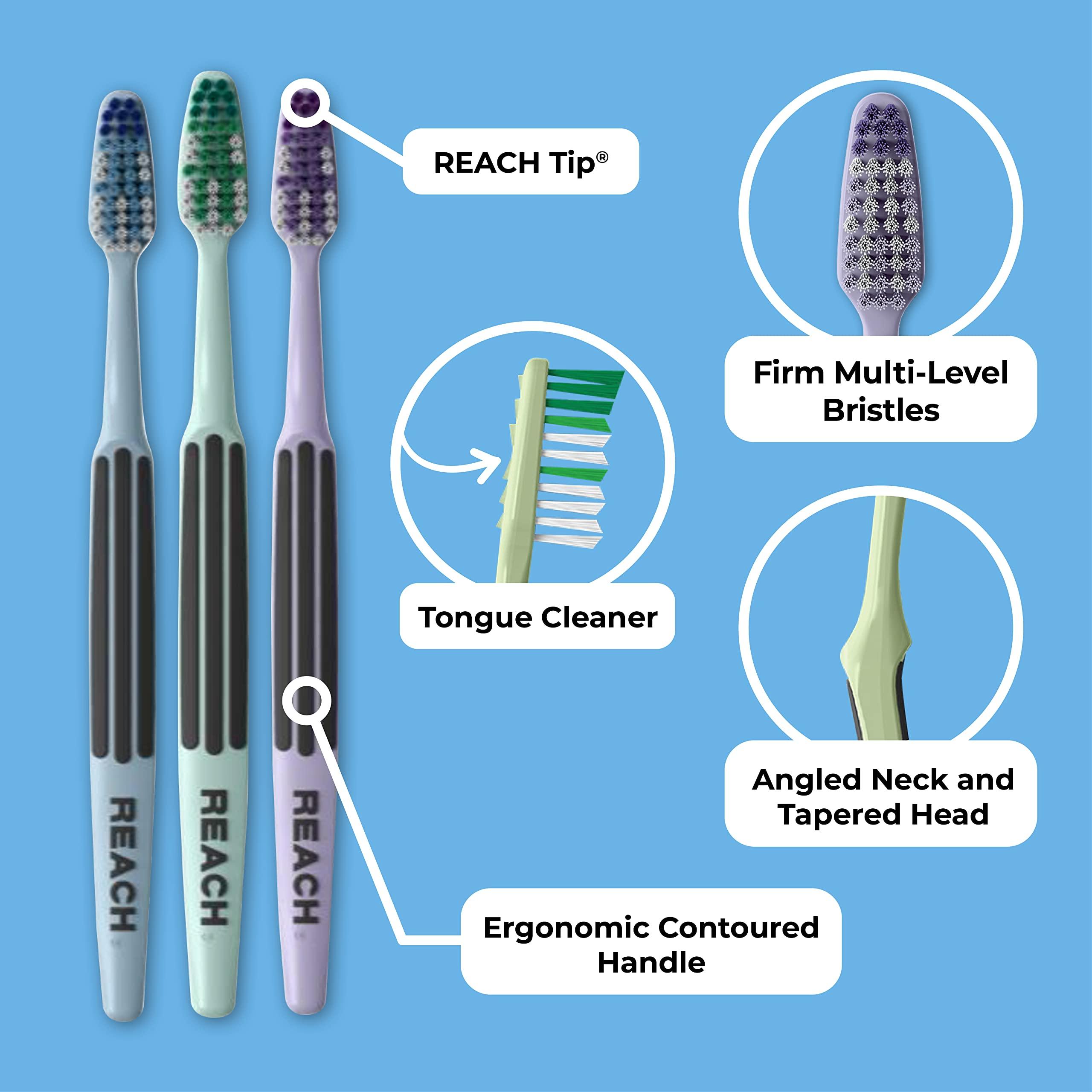 Reach Advanced Design Toothbrush, Firm Bristles, 7 Count Value Pack - Image 3
