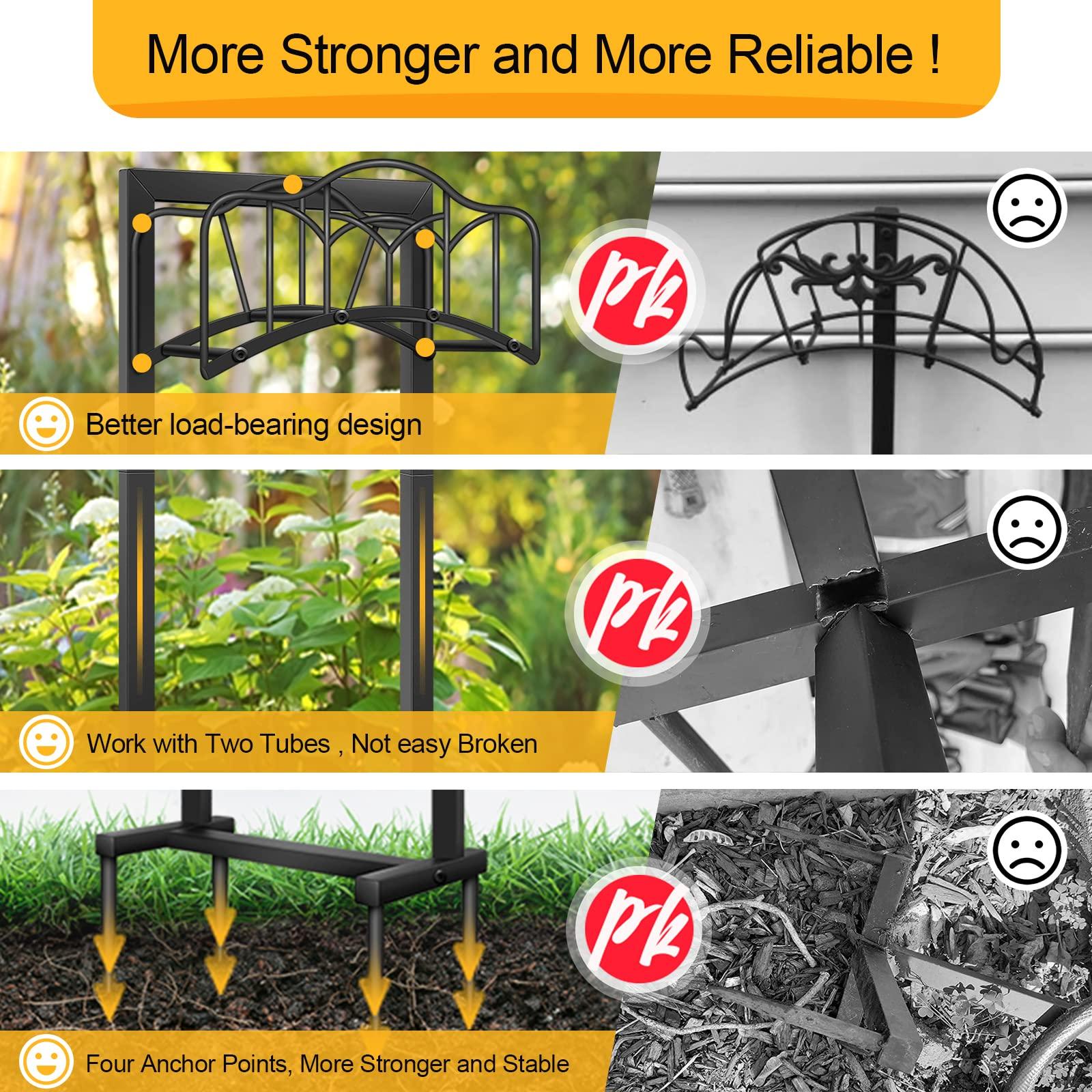 Shomextol Garden Hose Holder -Upgraded Hose Holder Holds 100-feet Hose,Freestanding Heavy Duty Hose Hanger,Sturdy Hose Stand and Hose Storage Rack for Lawn & Yard,Black - Image 4