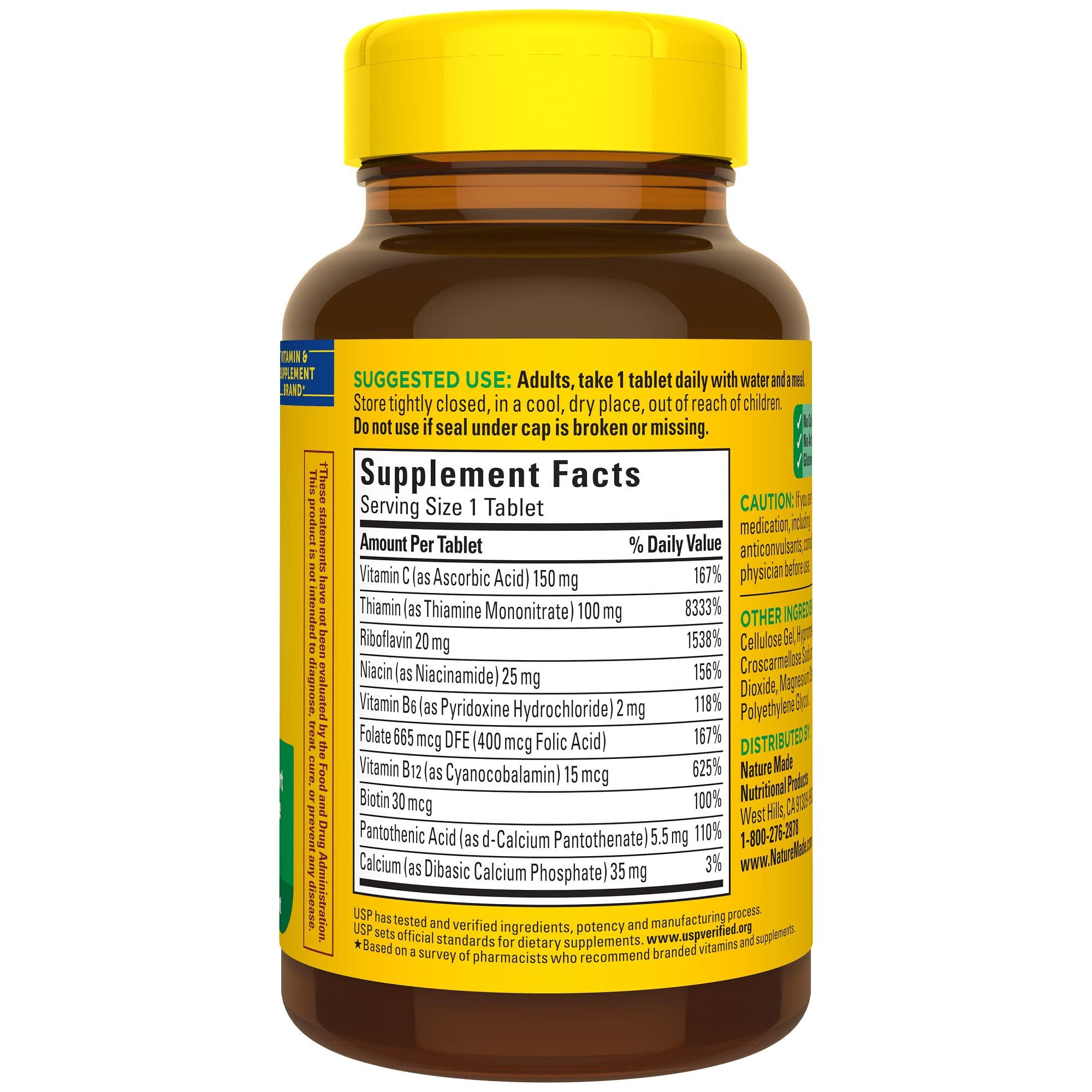 Nature Made Super B Complex with Vitamin C and Folic Acid, Dietary Supplement for Immune Support, 140 Tablets, 140 Day Supply - Image 9