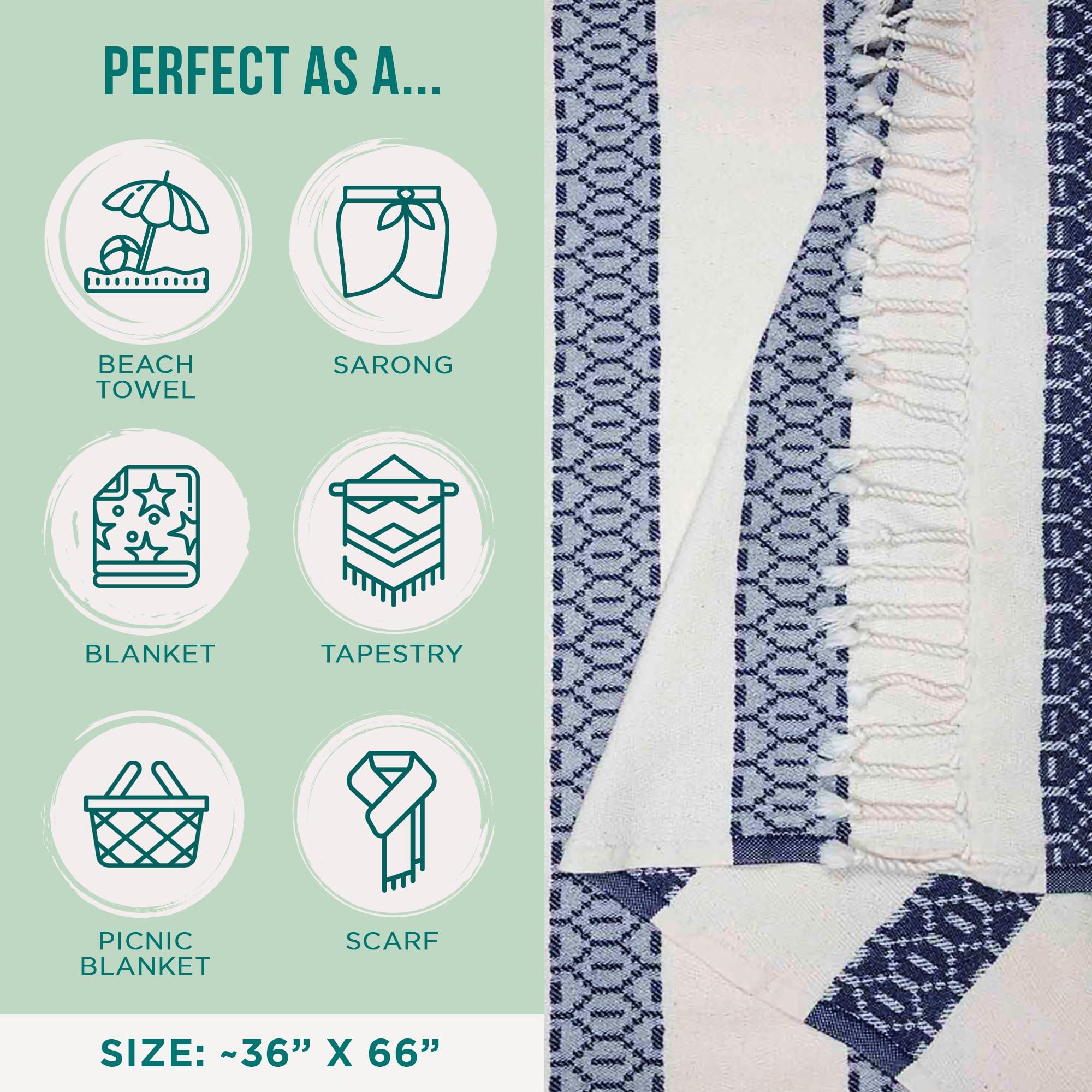 Sand Cloud Turkish Beach Towel - 100% Organic Cotton Turkish Bath Towels - Ultra Soft, Sand Free & Quick Dry Towel for Beach, Pool, or Picnic - As Seen on Shark Tank - Patriot Stripe - Image 3