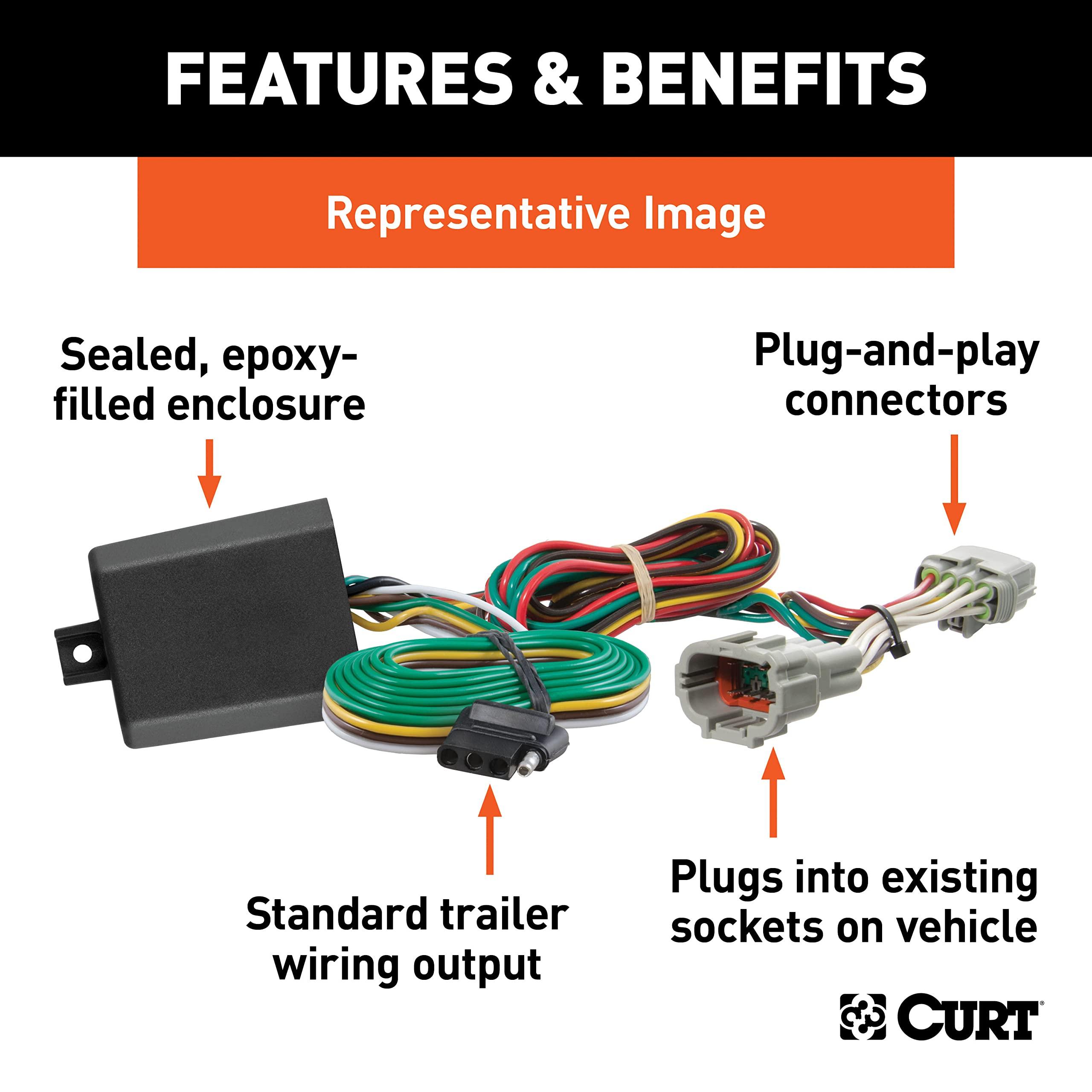 CURT 56473 Vehicle-Side Custom 4-Pin Trailer Wiring Harness, Fits Select Jeep Grand Cherokee, L - Image 2